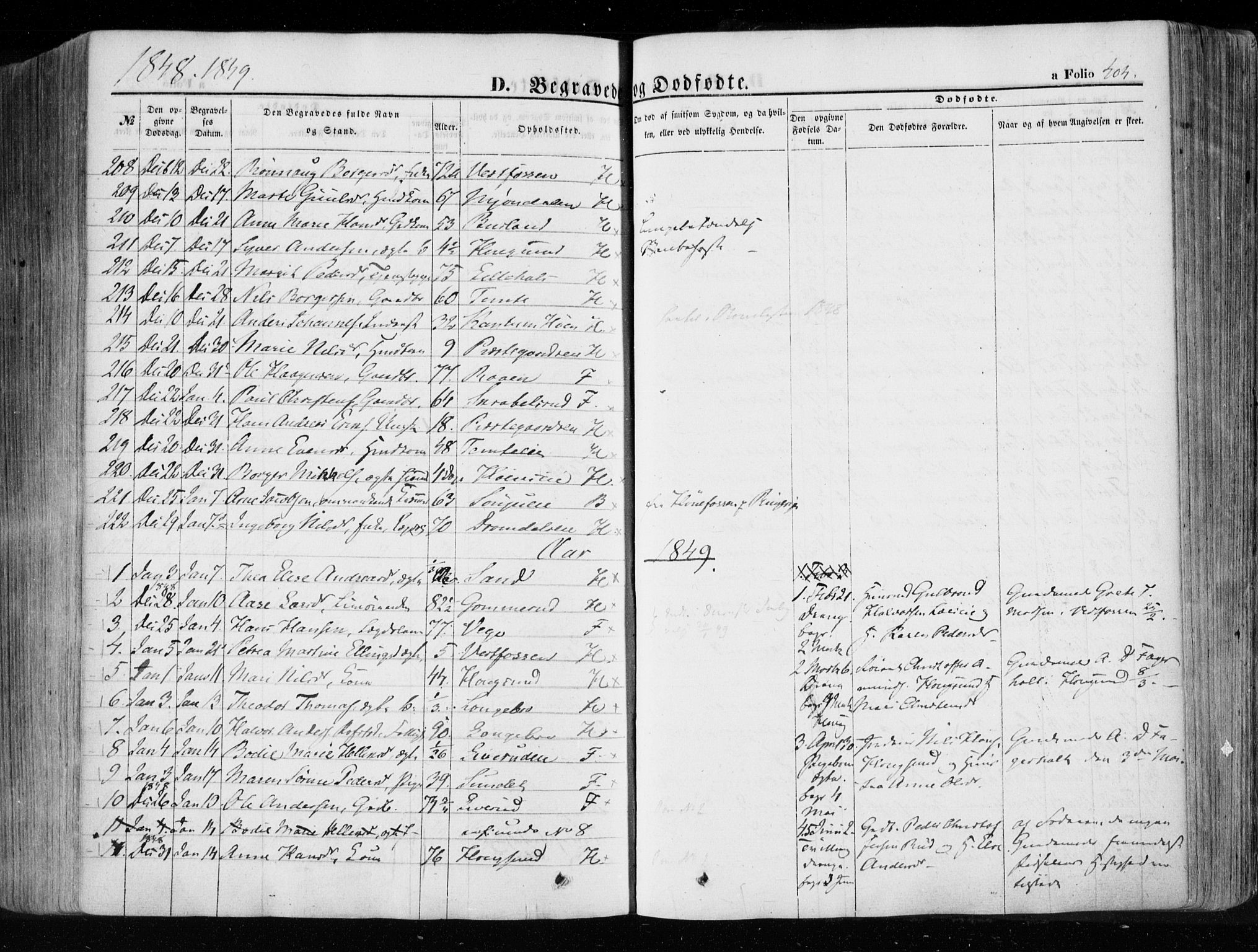 Eiker kirkebøker, AV/SAKO-A-4/F/Fa/L0014: Parish register (official) no. I 14, 1846-1854, p. 404