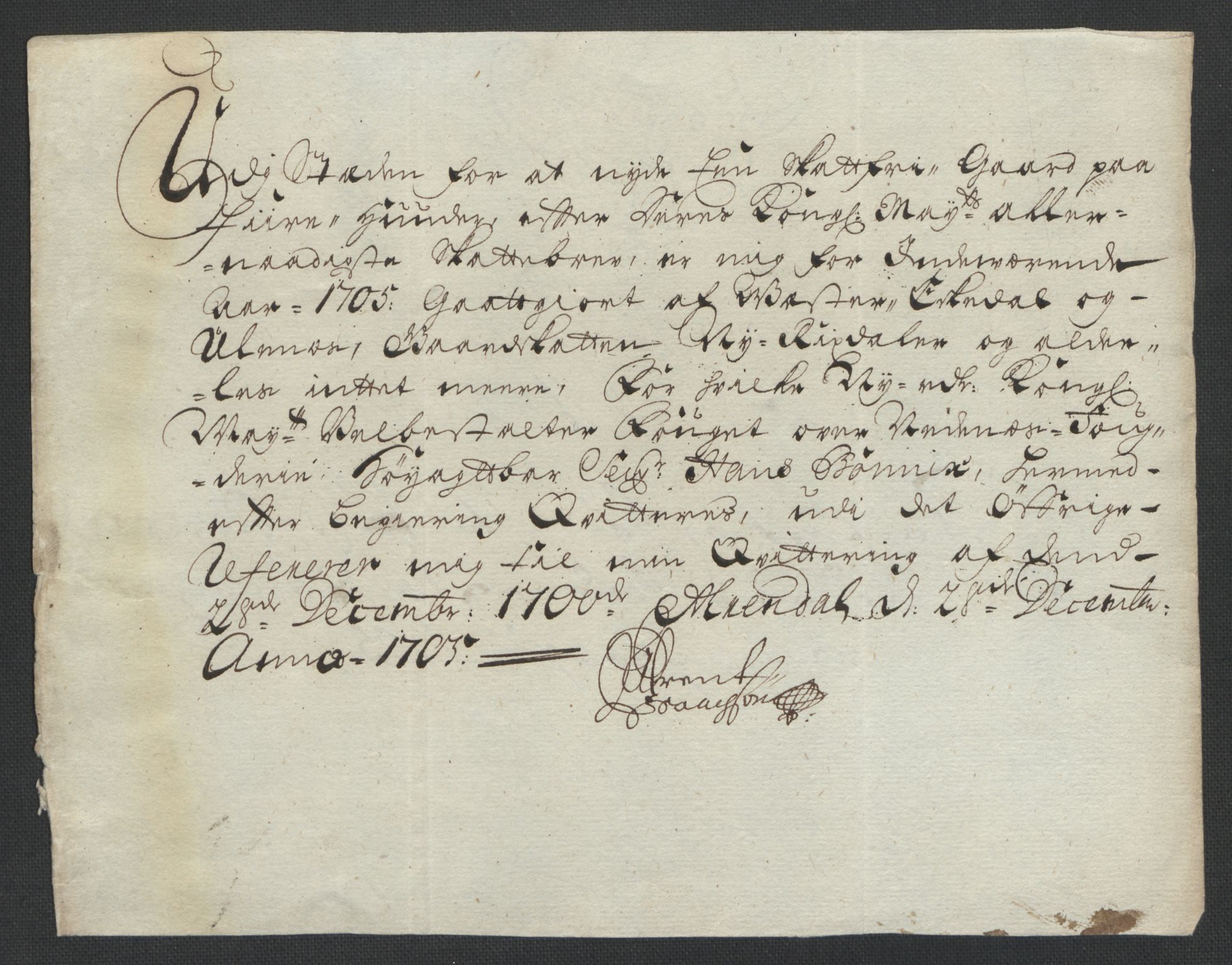 Rentekammeret inntil 1814, Reviderte regnskaper, Fogderegnskap, AV/RA-EA-4092/R39/L2317: Fogderegnskap Nedenes, 1704-1705, p. 459