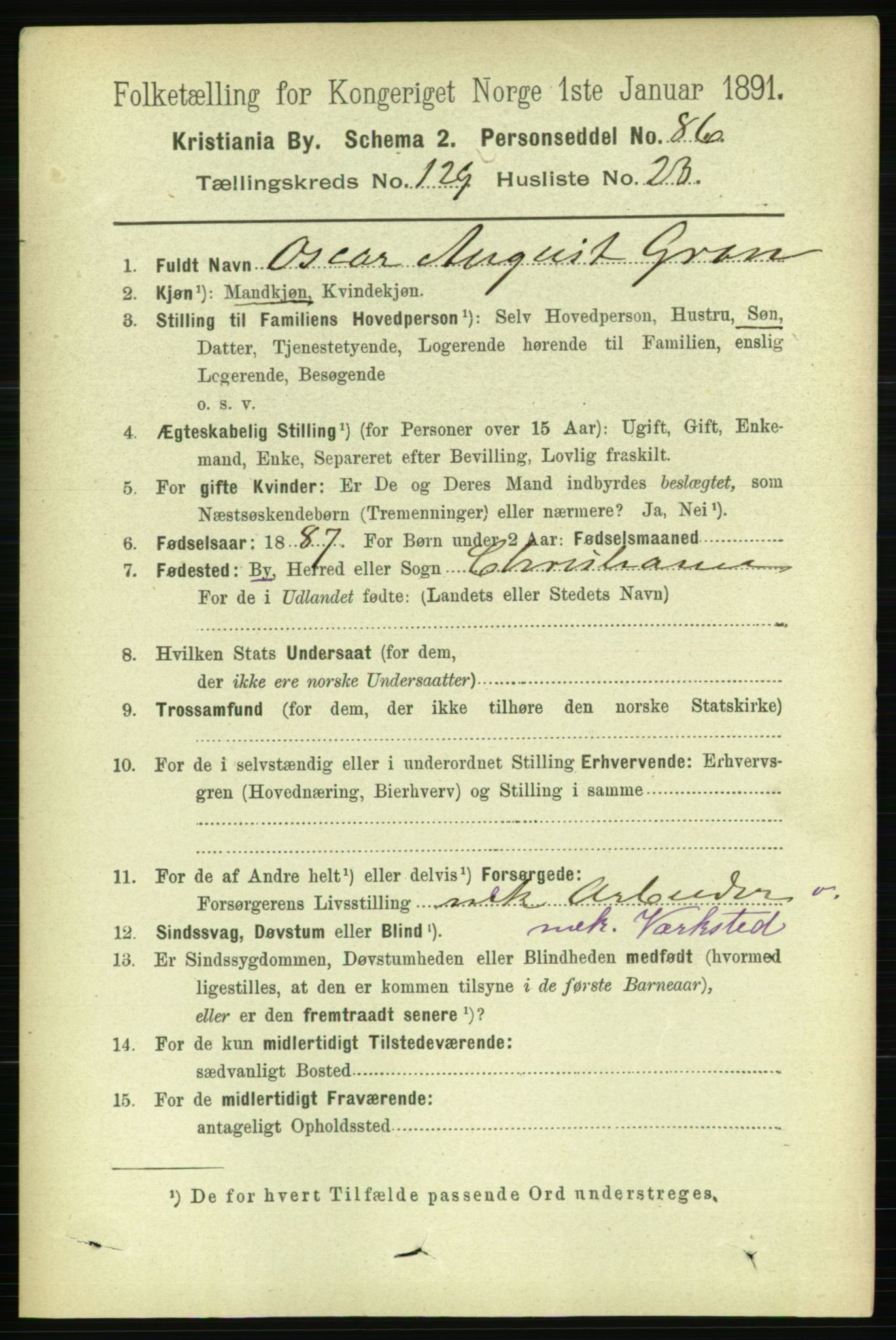 RA, 1891 census for 0301 Kristiania, 1891, p. 69980