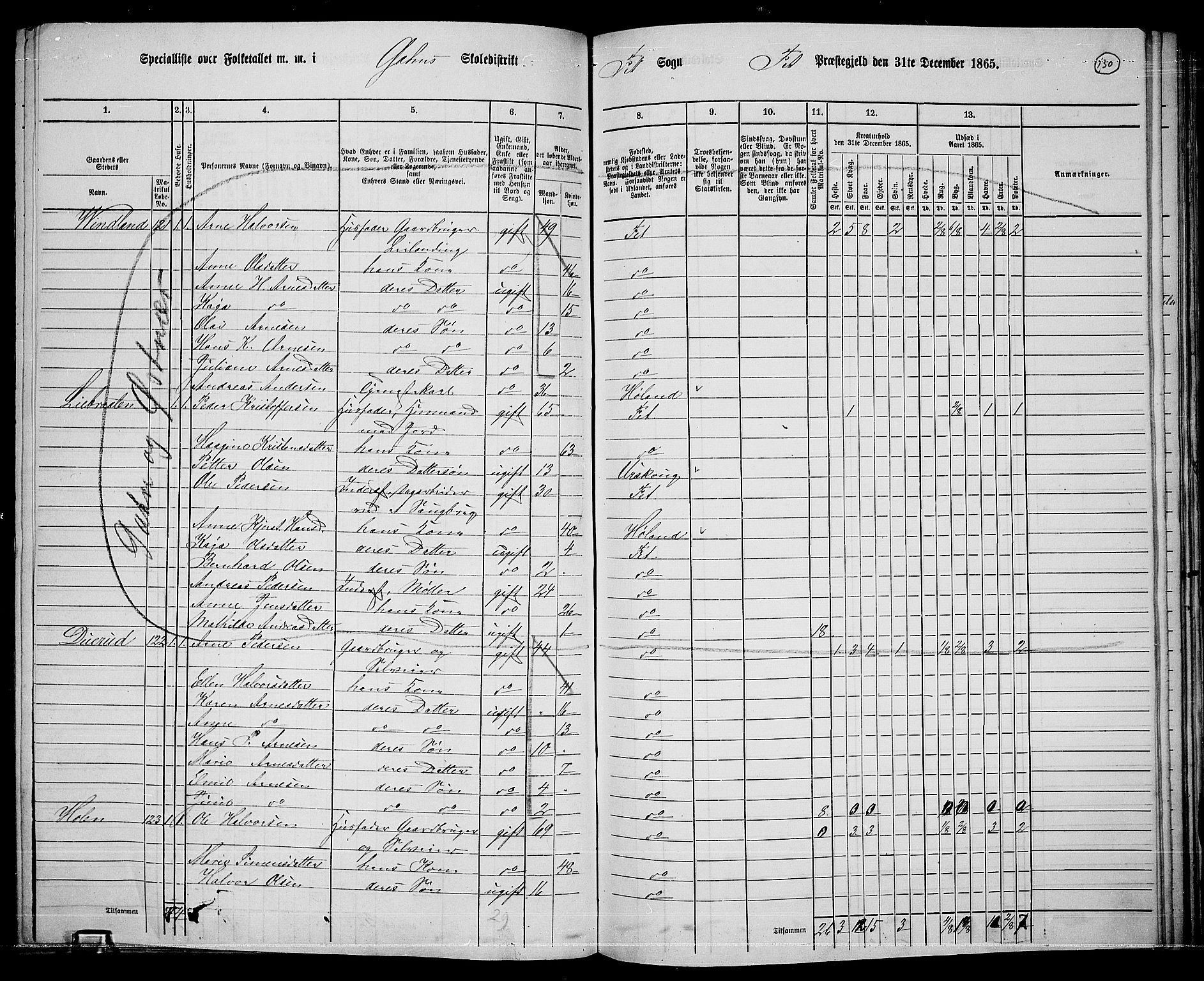 RA, 1865 census for Fet, 1865, p. 124