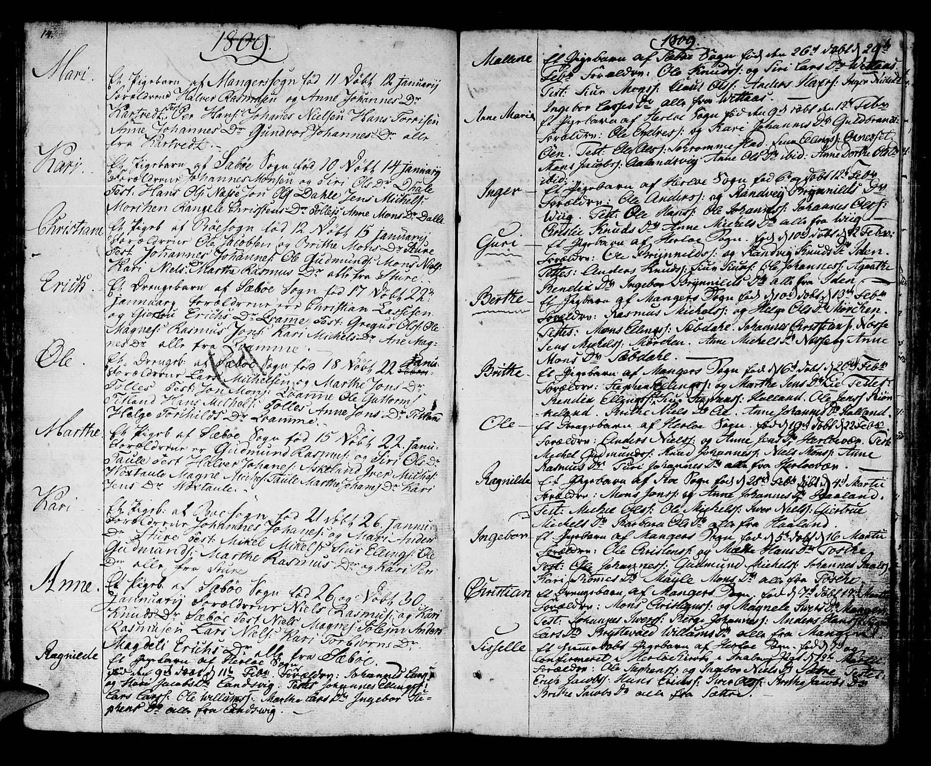 Manger sokneprestembete, SAB/A-76801/H/Haa: Parish register (official) no. A 2, 1792-1815, p. 110