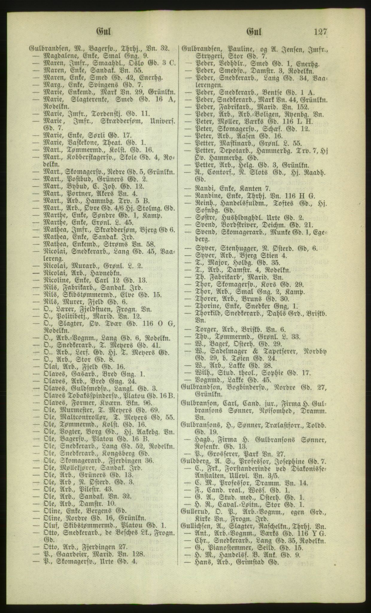 Kristiania/Oslo adressebok, PUBL/-, 1880, p. 127