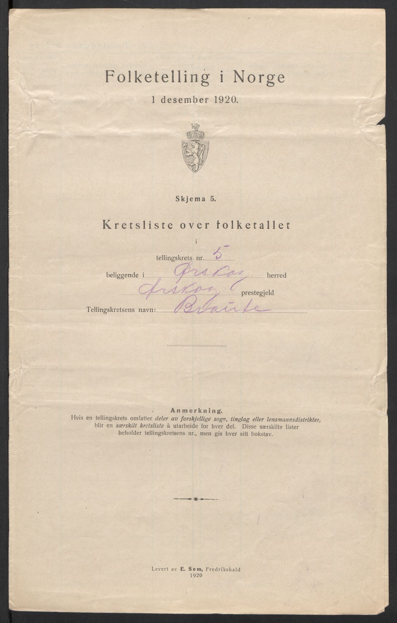 SAT, 1920 census for Ørskog, 1920, p. 19