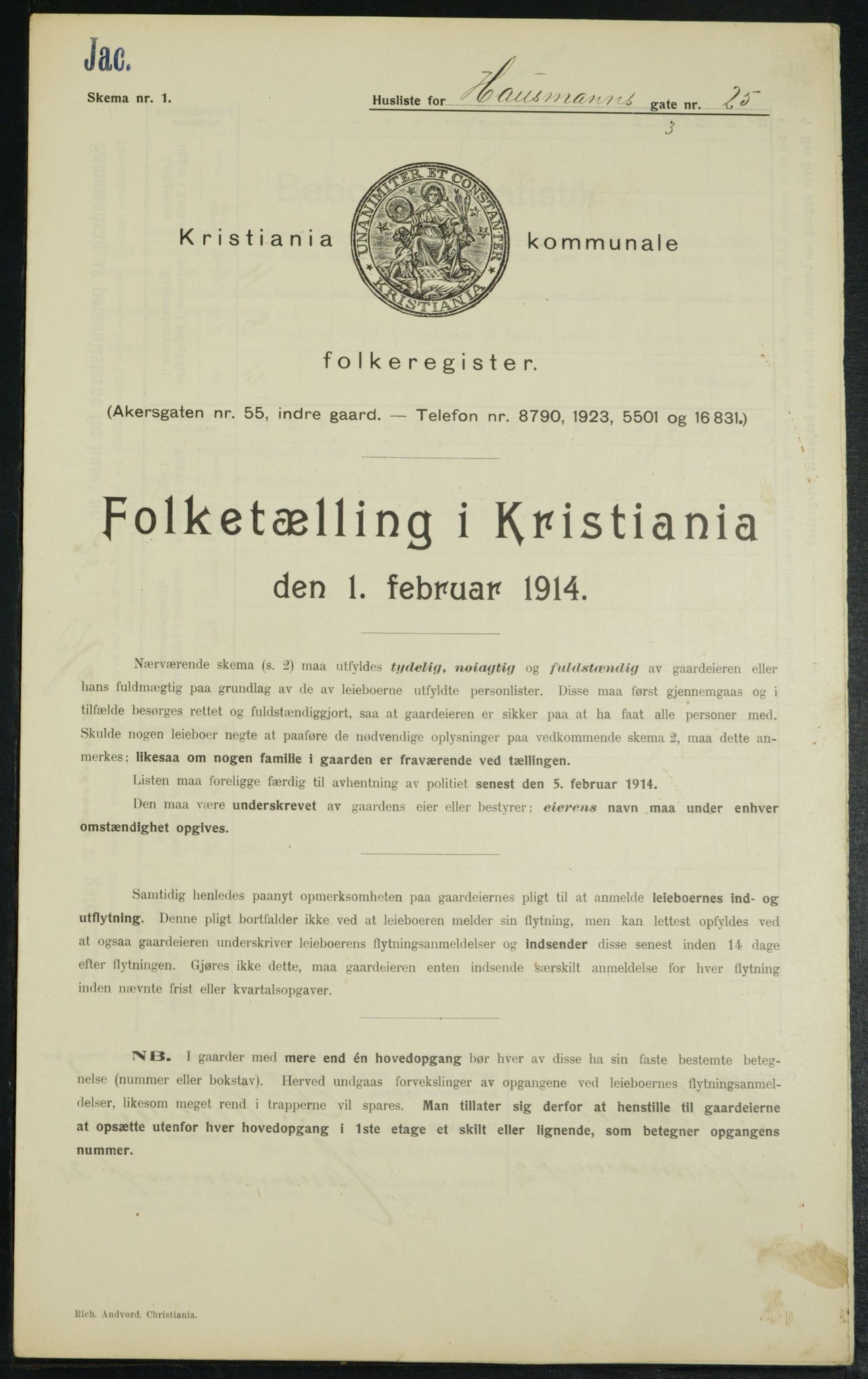 OBA, Municipal Census 1914 for Kristiania, 1914, p. 35553