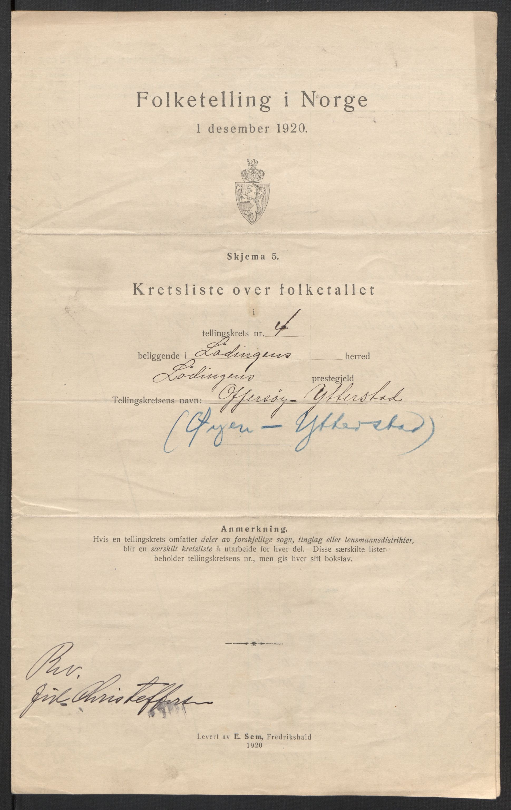 SAT, 1920 census for Lødingen, 1920, p. 15