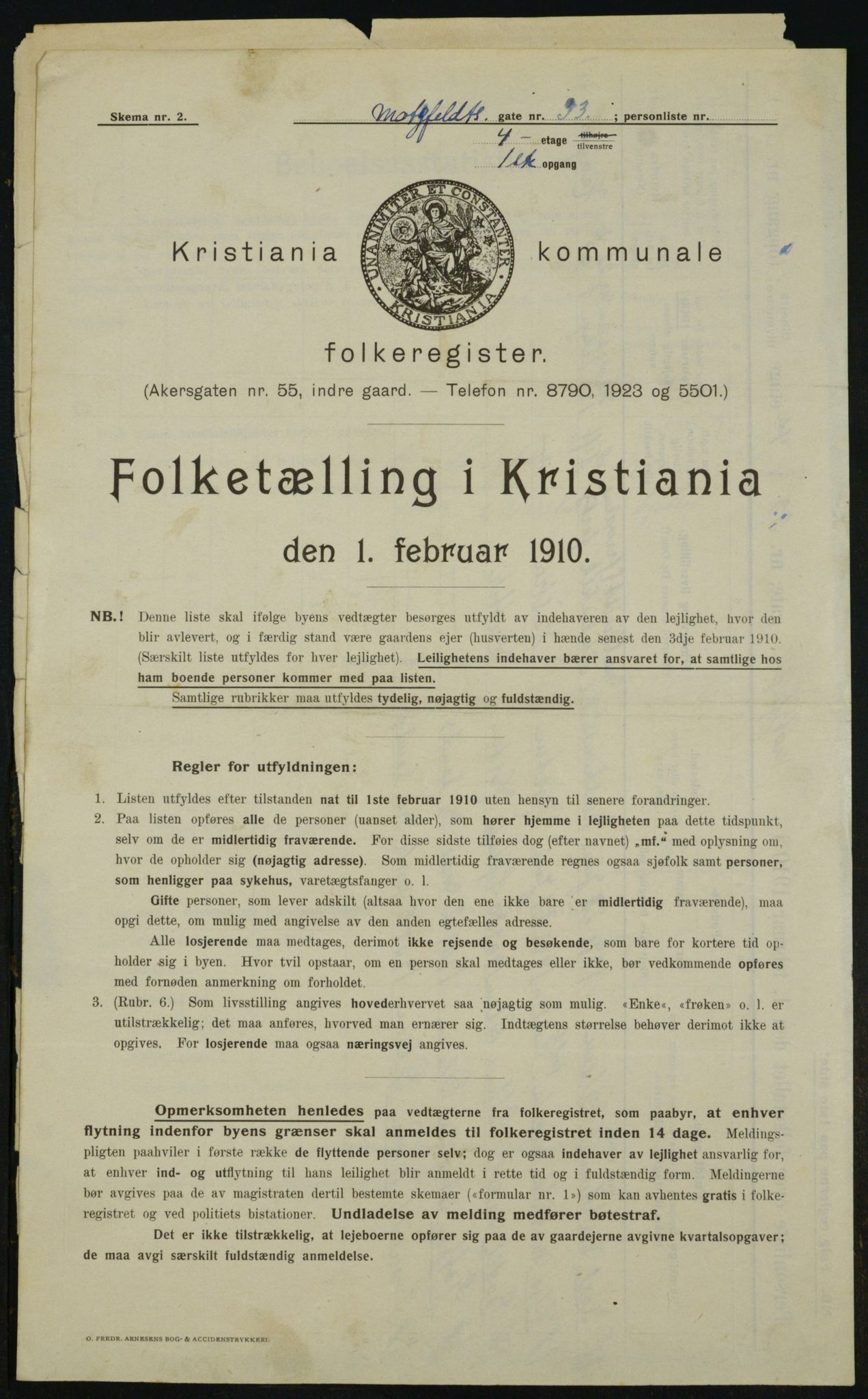 OBA, Municipal Census 1910 for Kristiania, 1910, p. 64429