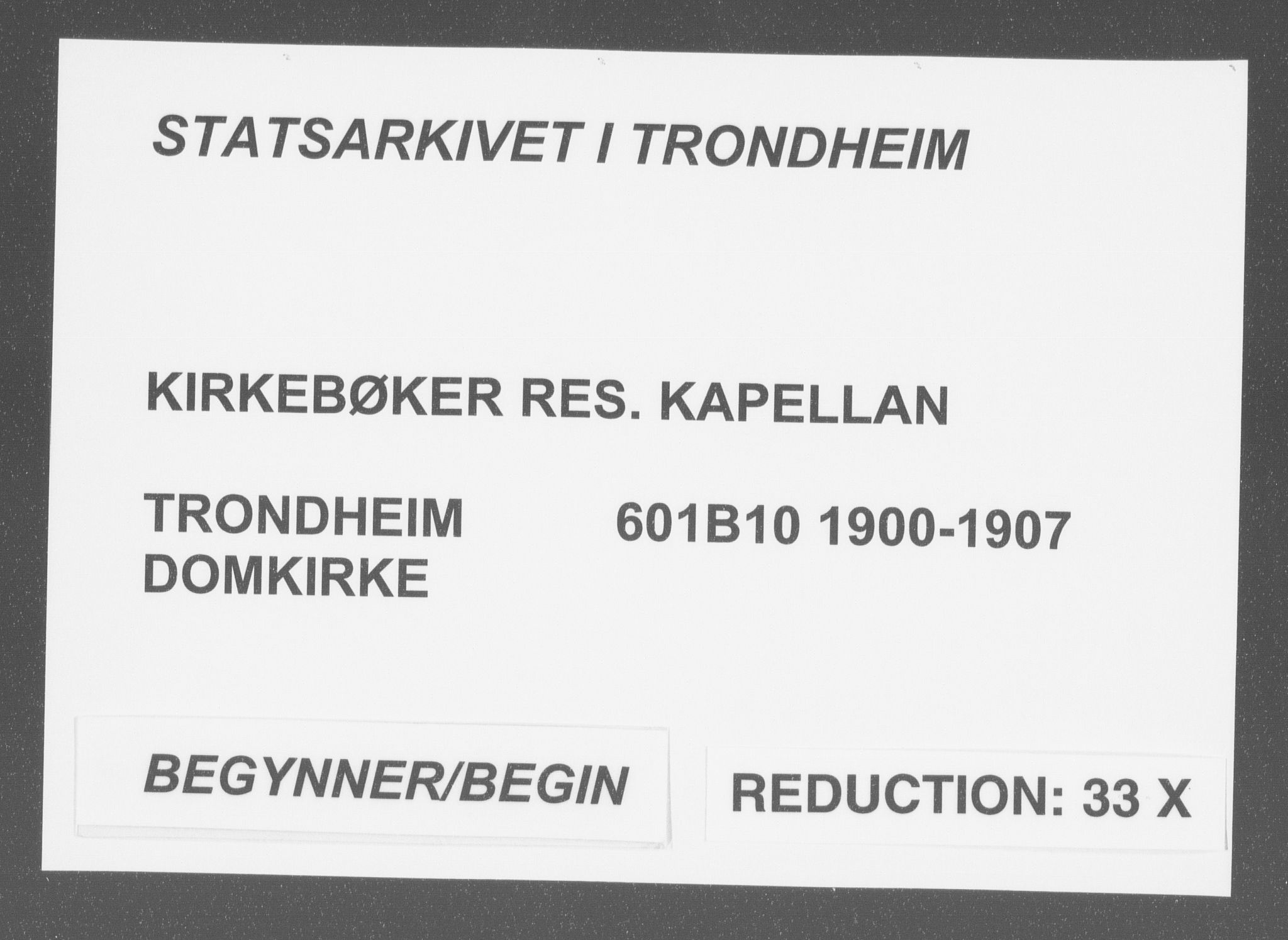 Ministerialprotokoller, klokkerbøker og fødselsregistre - Sør-Trøndelag, SAT/A-1456/601/L0077: Curate's parish register no. 601B10, 1900-1907