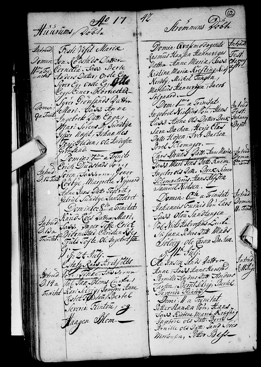 Hurum kirkebøker, AV/SAKO-A-229/F/Fa/L0002: Parish register (official) no. 2, 1733-1757, p. 62