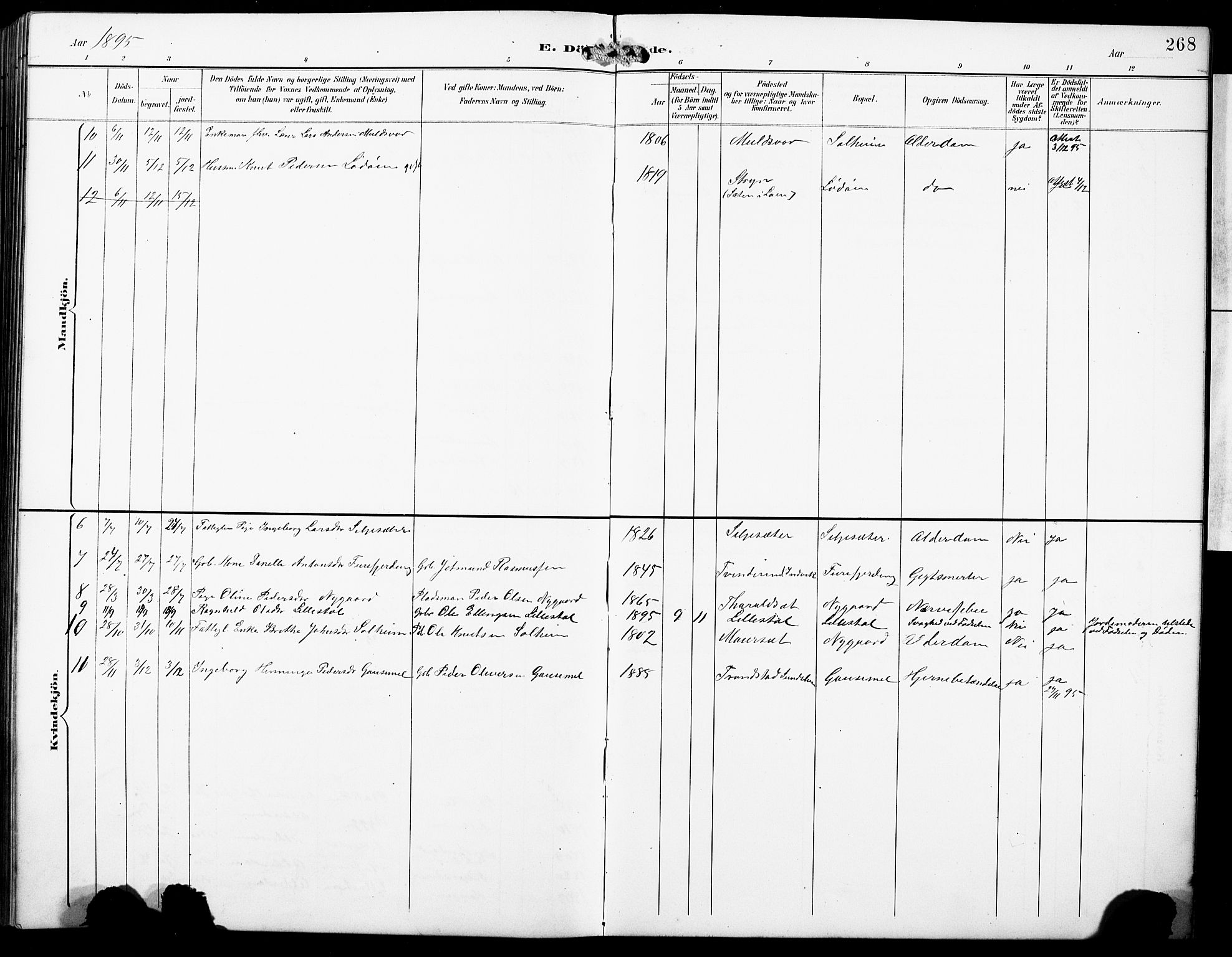 Hornindal sokneprestembete, SAB/A-82401/H/Hab: Parish register (copy) no. A 2, 1894-1927, p. 268