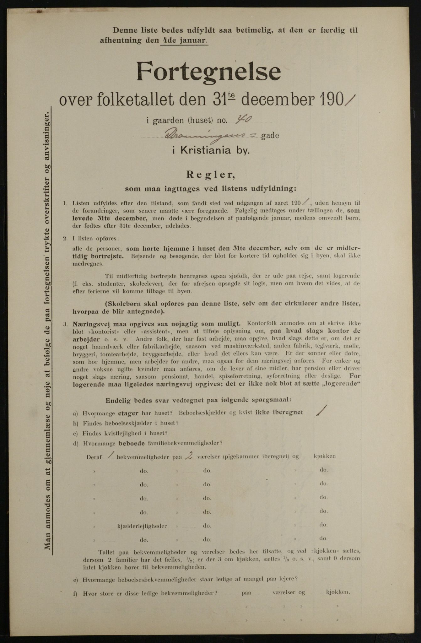 OBA, Municipal Census 1901 for Kristiania, 1901, p. 2827