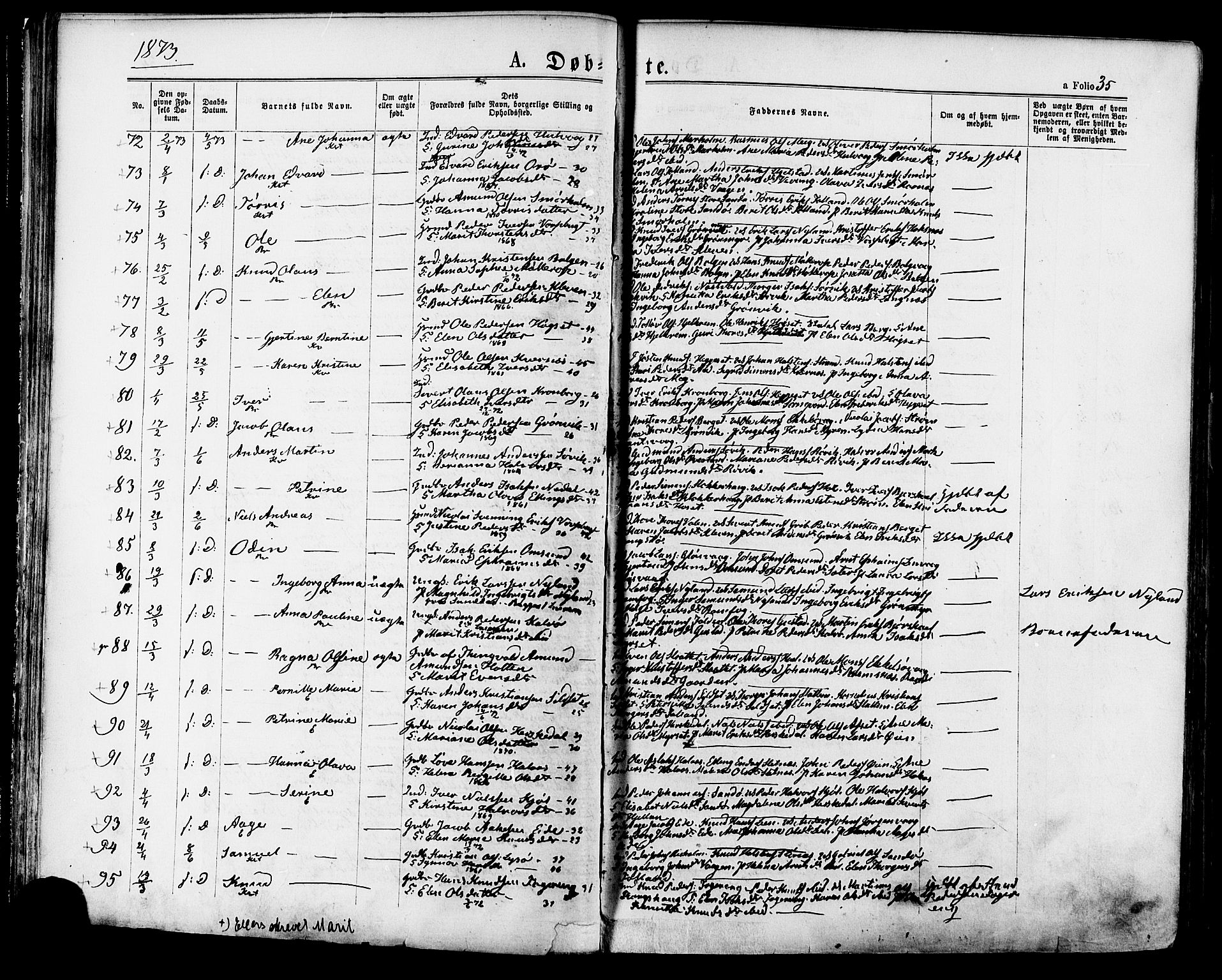 Ministerialprotokoller, klokkerbøker og fødselsregistre - Møre og Romsdal, AV/SAT-A-1454/568/L0805: Parish register (official) no. 568A12 /1, 1869-1884, p. 35