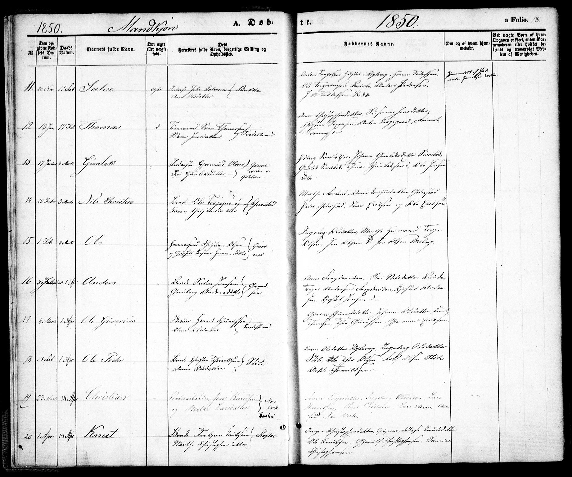 Holt sokneprestkontor, AV/SAK-1111-0021/F/Fa/L0008: Parish register (official) no. A 8, 1849-1860, p. 18