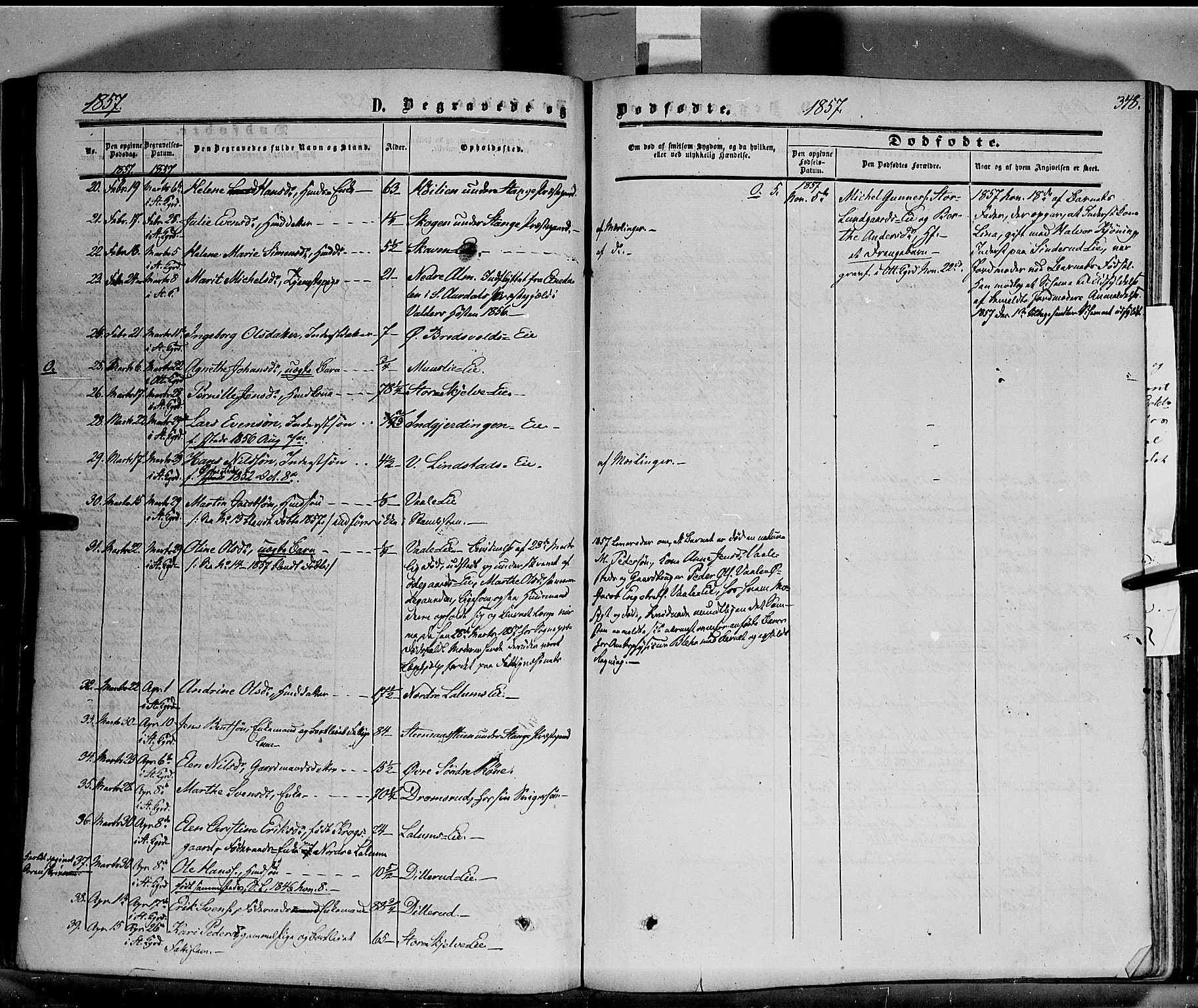 Stange prestekontor, SAH/PREST-002/K/L0012: Parish register (official) no. 12, 1852-1862, p. 348