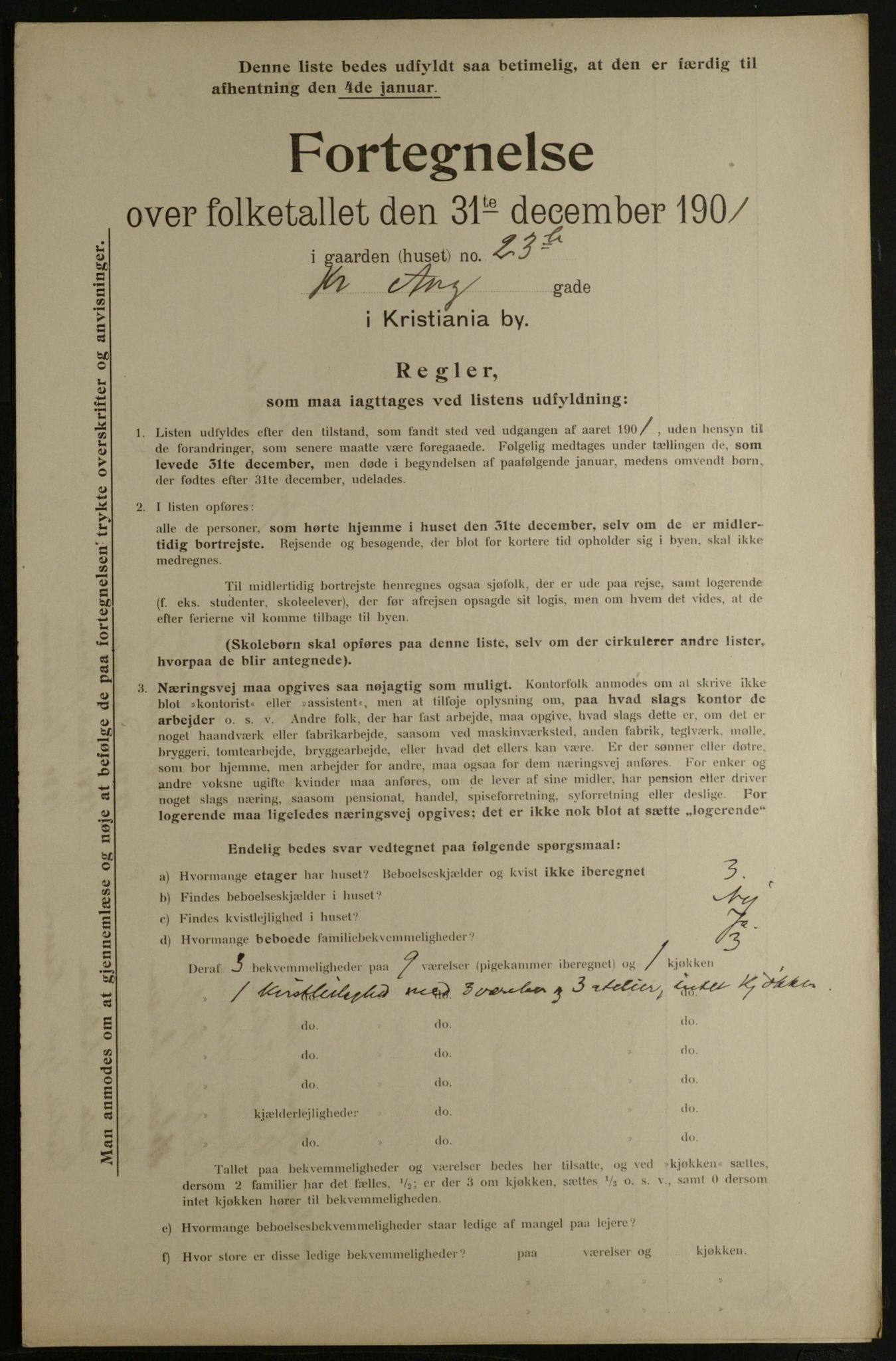 OBA, Municipal Census 1901 for Kristiania, 1901, p. 8322