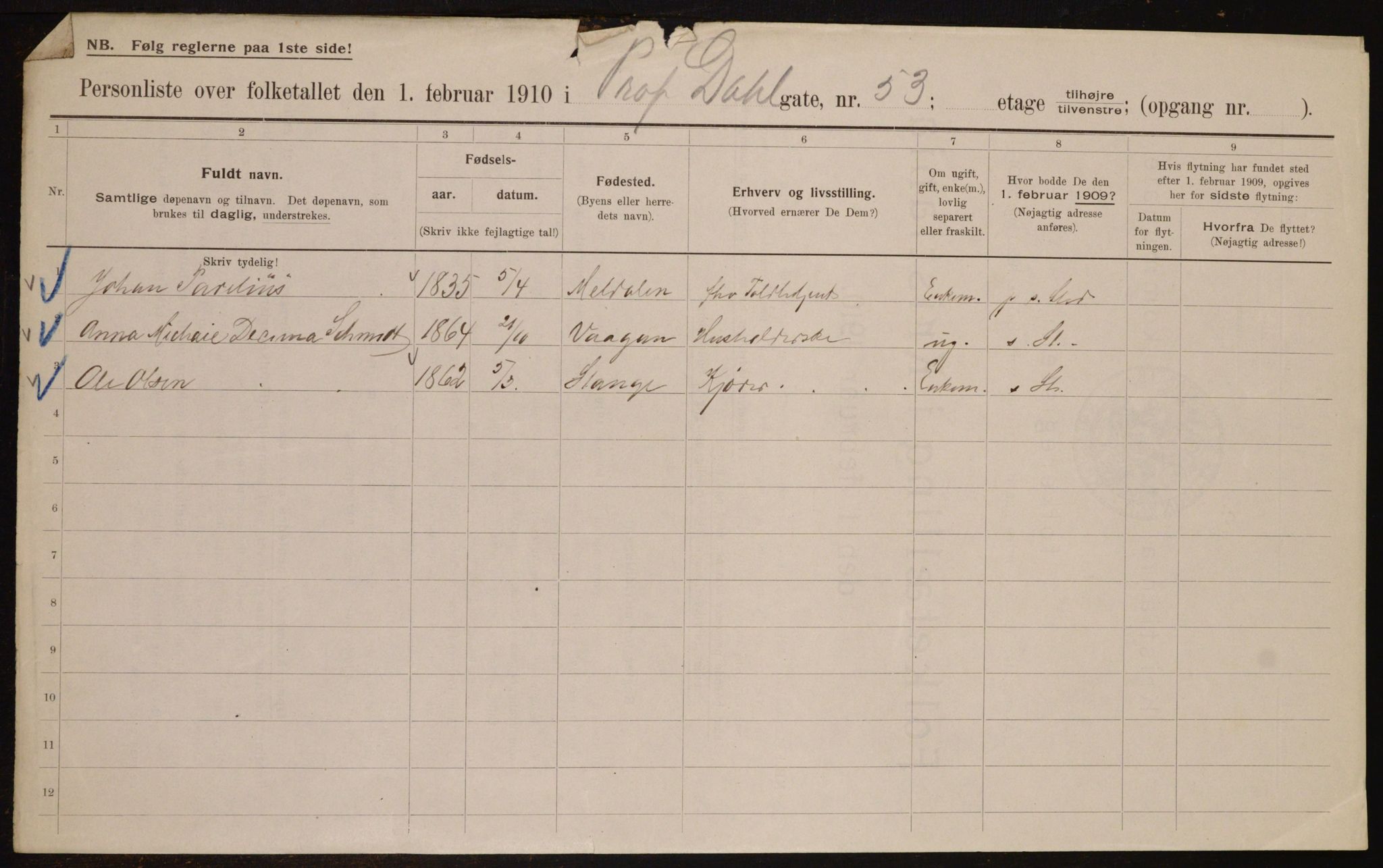 OBA, Municipal Census 1910 for Kristiania, 1910, p. 78281