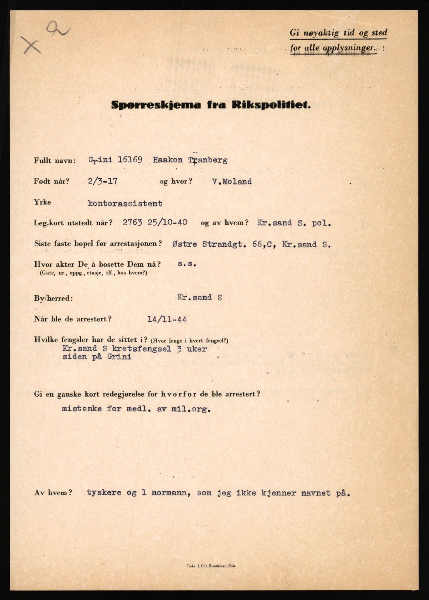 Rikspolitisjefen, AV/RA-S-1560/L/L0017: Tidemann, Hermann G. - Veum, Tjostolv, 1940-1945, p. 383