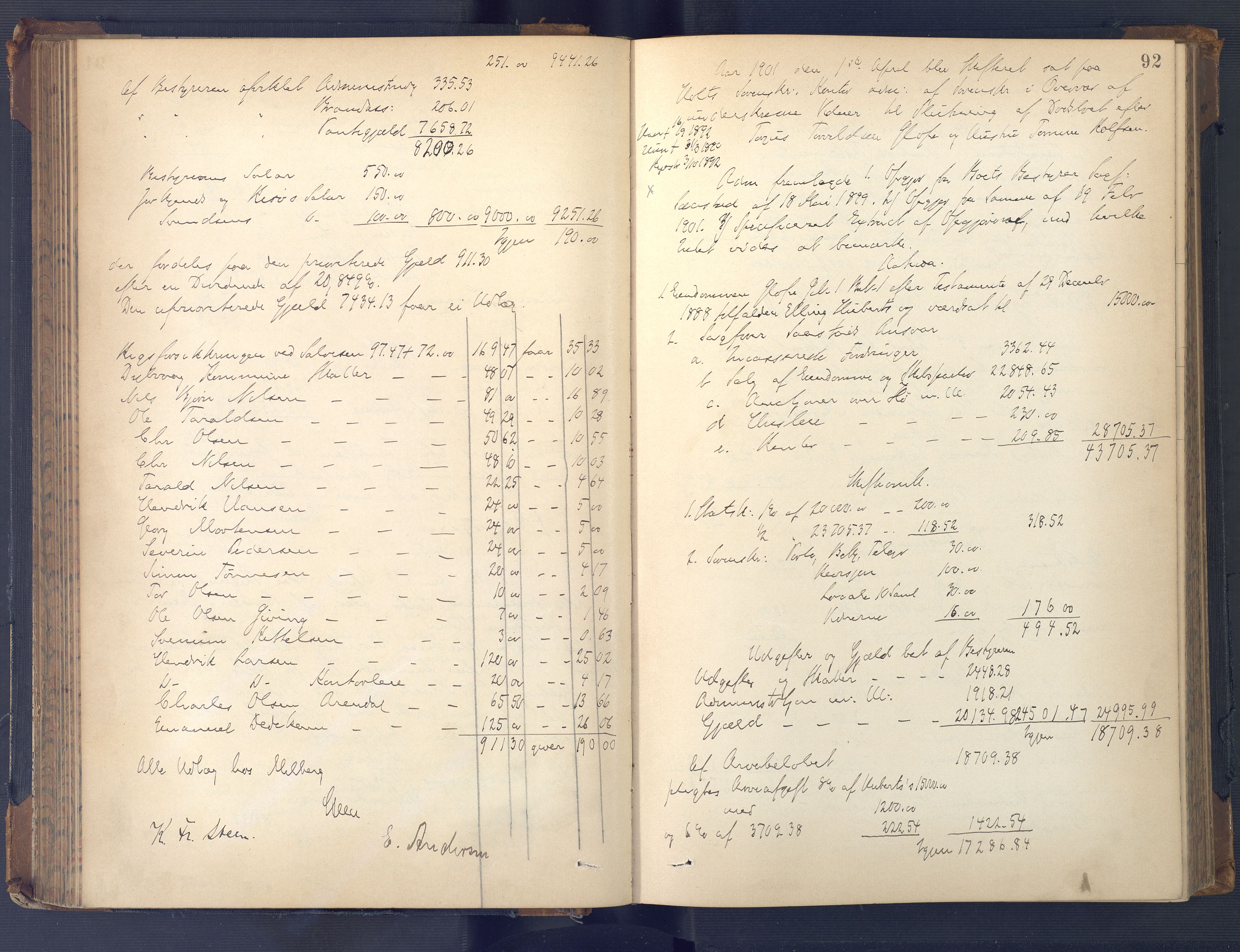 Holt sorenskriveri, AV/SAK-1221-0002/H/Hc/L0036: Skifteutlodningsprotokoll nr. 11, 1896-1911, p. 91b-92a
