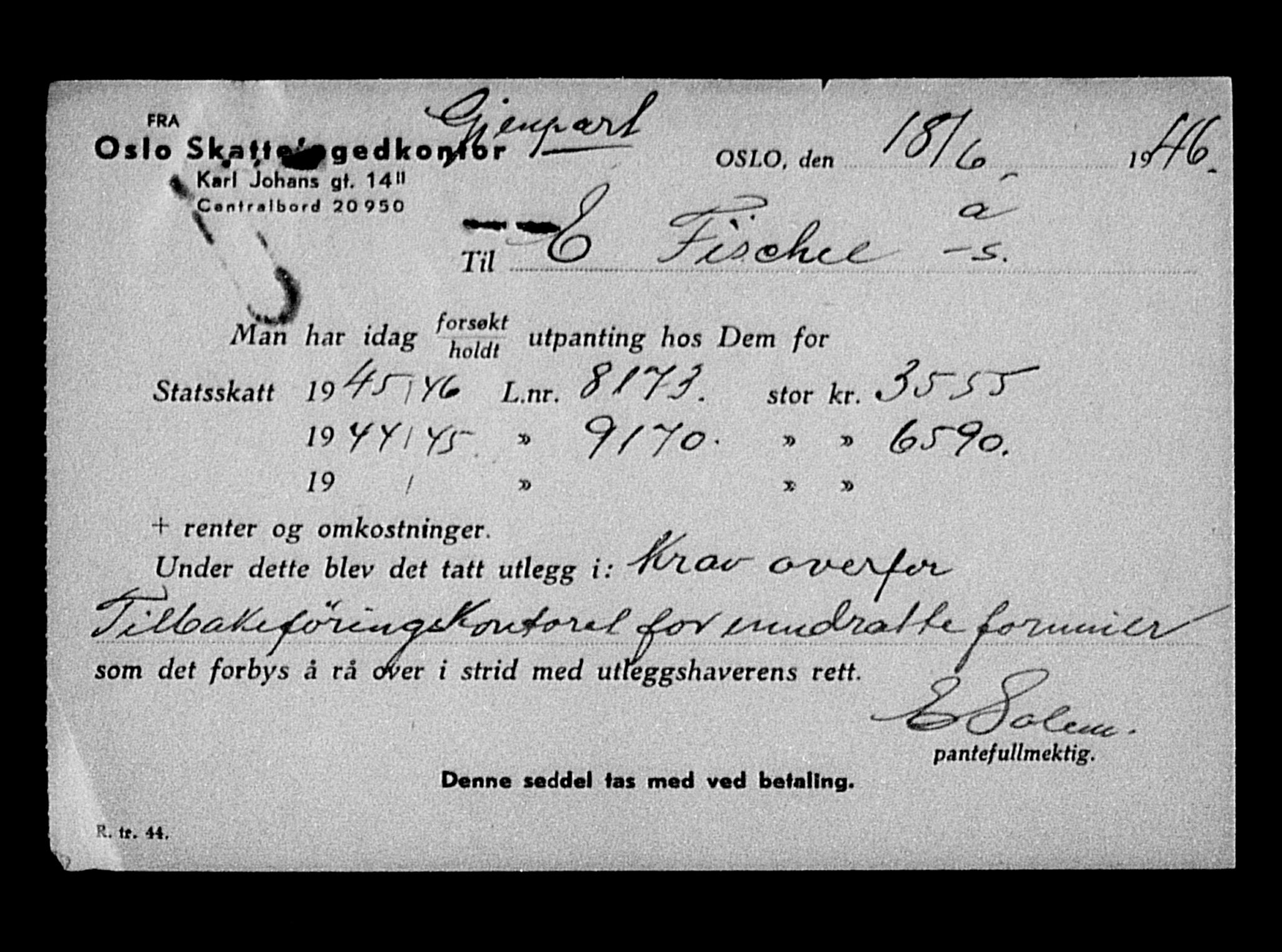 Justisdepartementet, Tilbakeføringskontoret for inndratte formuer, AV/RA-S-1564/H/Hc/Hcc/L0935: --, 1945-1947, p. 440