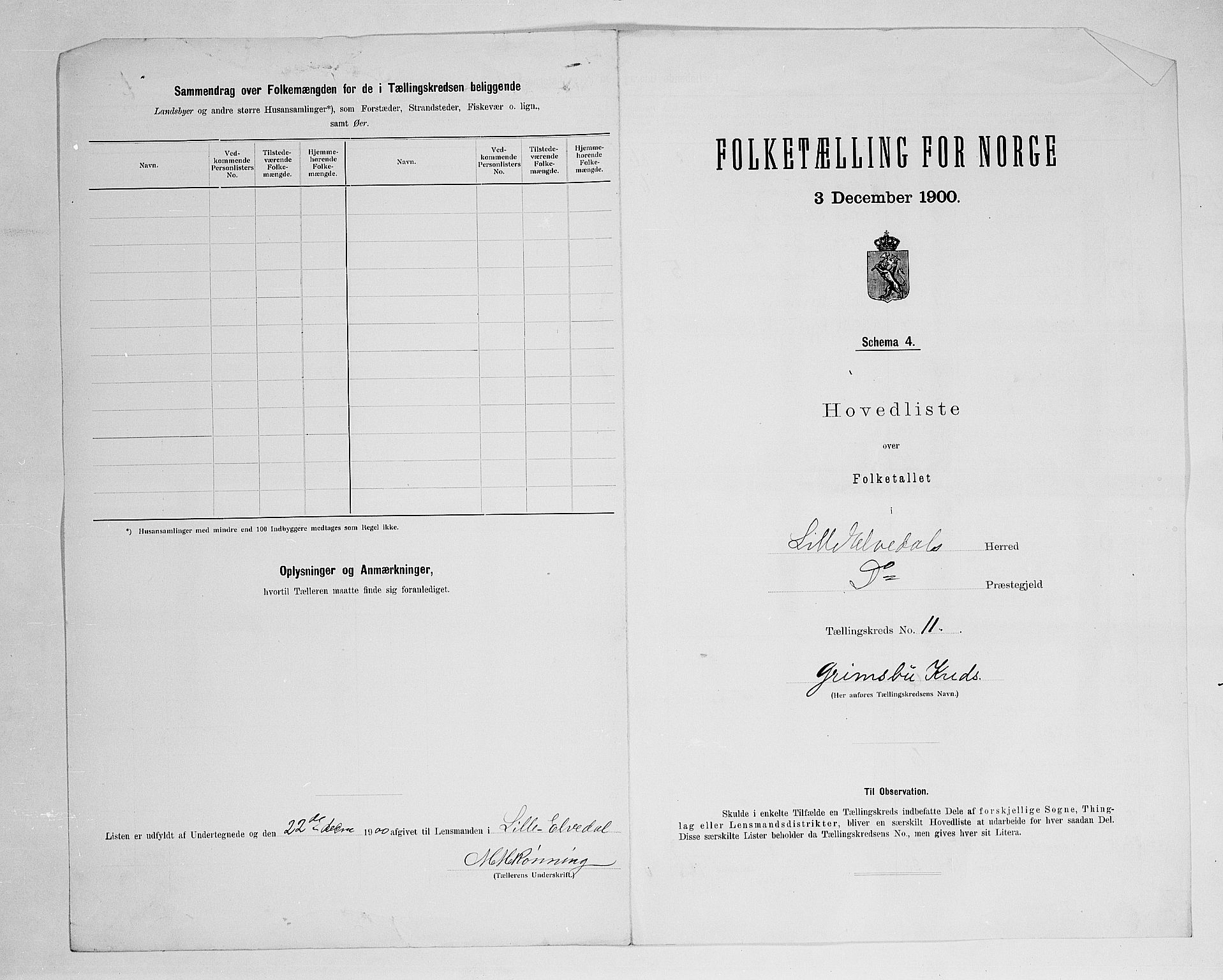 SAH, 1900 census for Lille Elvedalen, 1900, p. 41