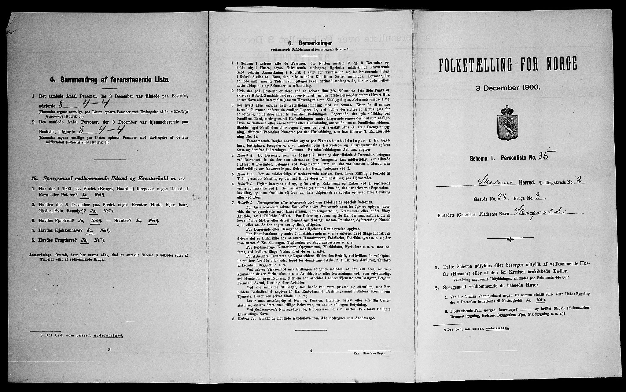 SAO, 1900 census for Skedsmo, 1900