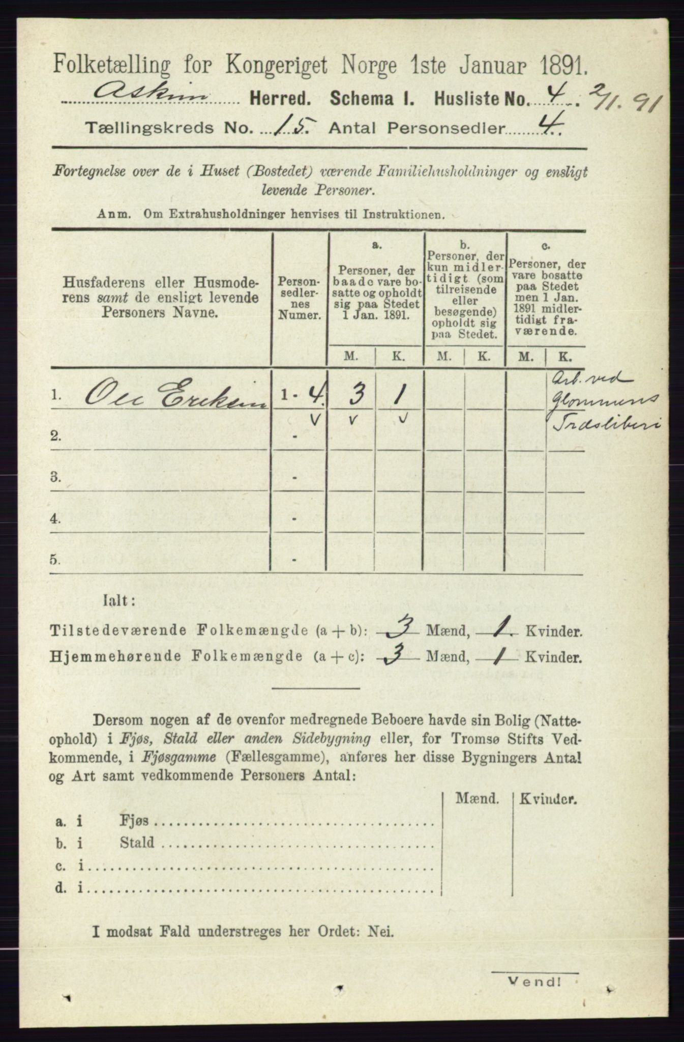 RA, 1891 census for 0124 Askim, 1891, p. 2422