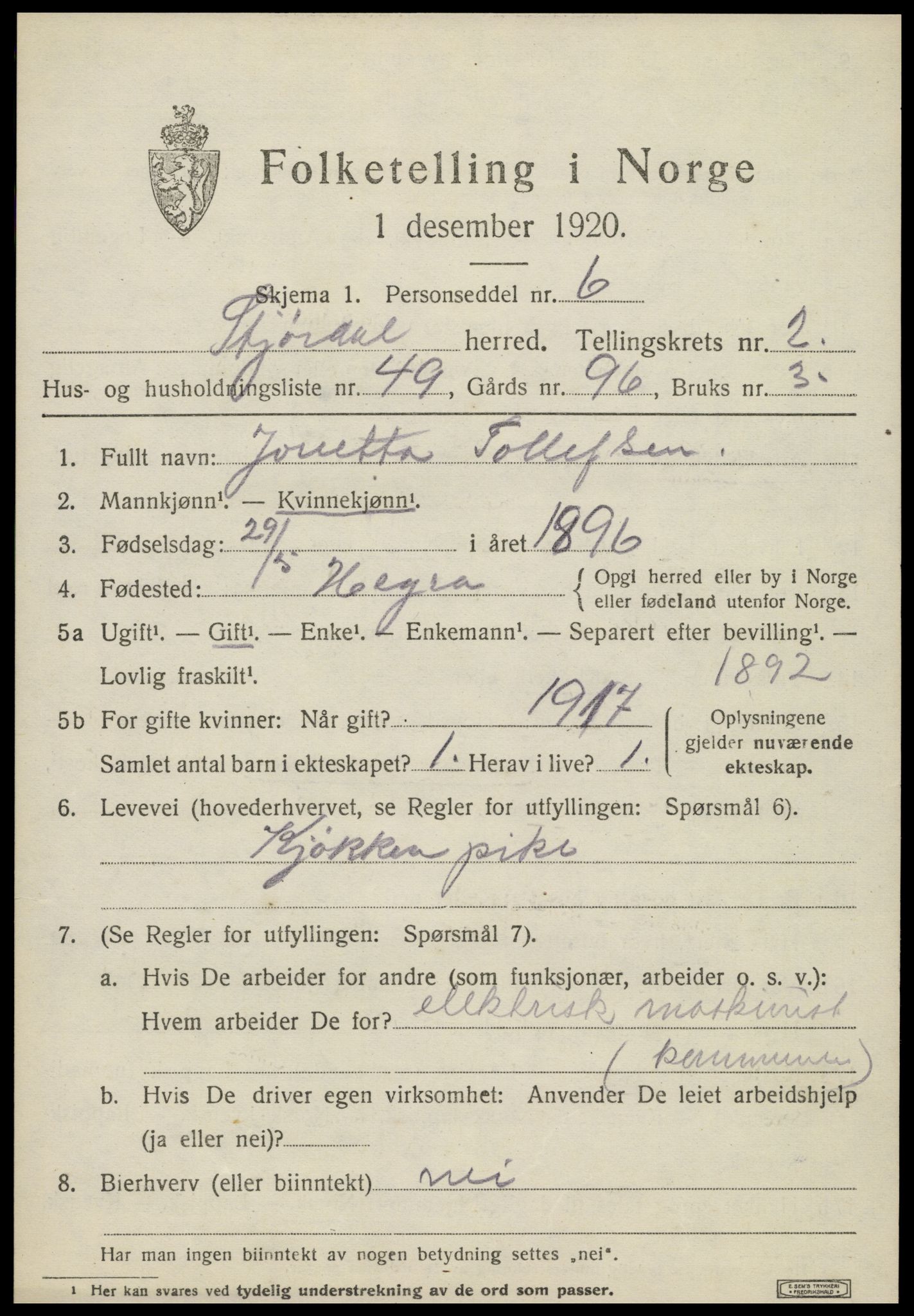 SAT, 1920 census for Stjørdal, 1920, p. 2532