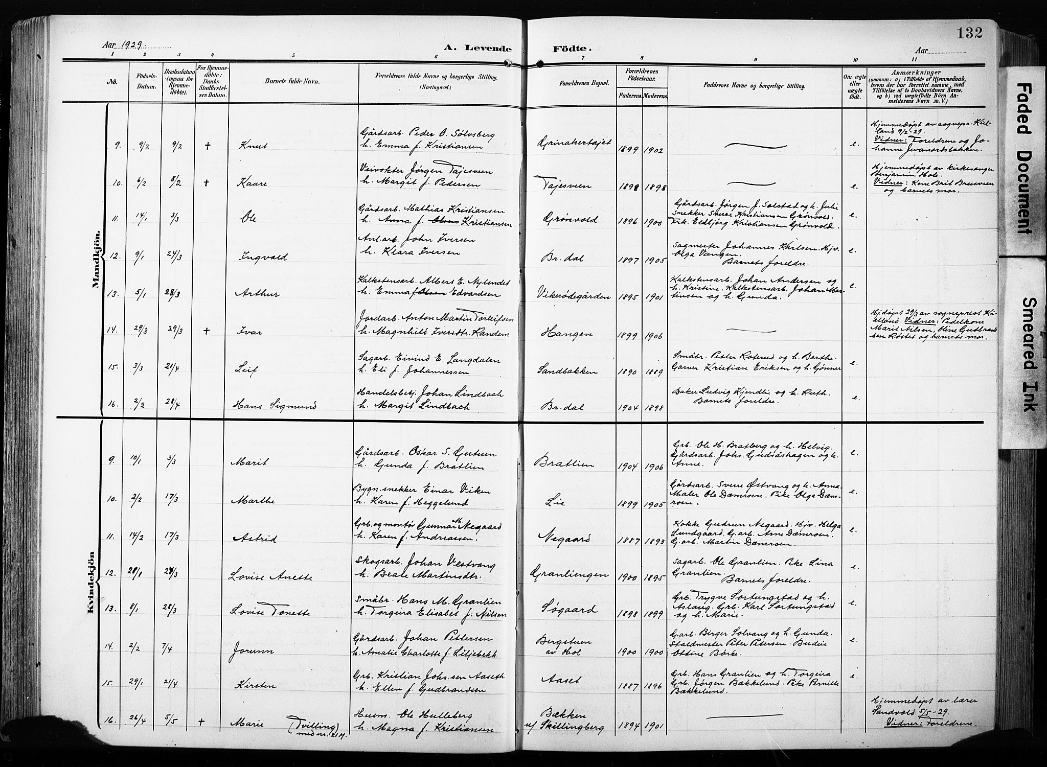 Furnes prestekontor, AV/SAH-PREST-012/L/La/L0001: Parish register (copy) no. 1, 1904-1933, p. 132