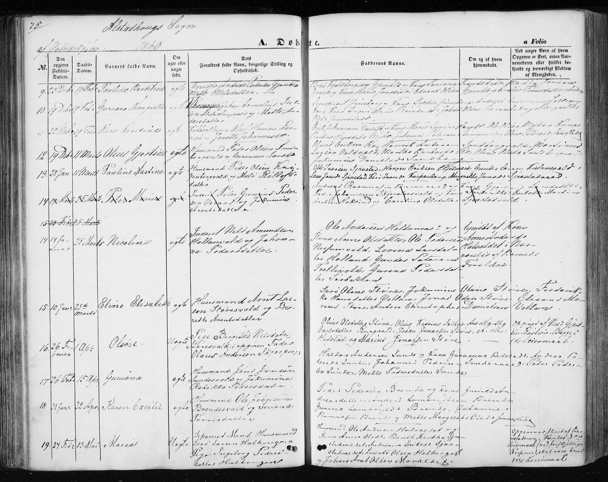 Ministerialprotokoller, klokkerbøker og fødselsregistre - Nord-Trøndelag, AV/SAT-A-1458/717/L0154: Parish register (official) no. 717A07 /1, 1850-1862, p. 75