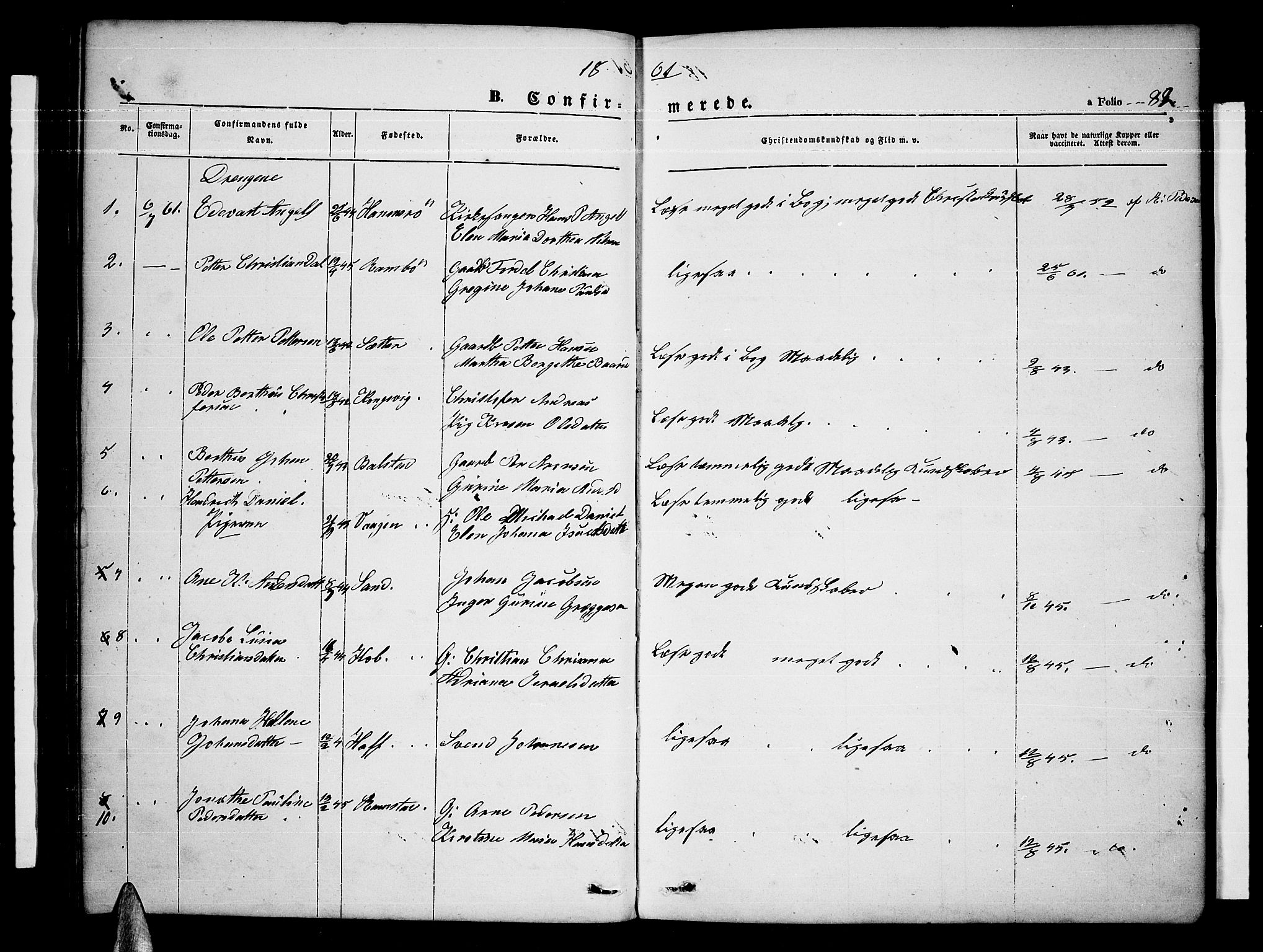 Ministerialprotokoller, klokkerbøker og fødselsregistre - Nordland, SAT/A-1459/865/L0929: Parish register (copy) no. 865C01, 1840-1866, p. 82