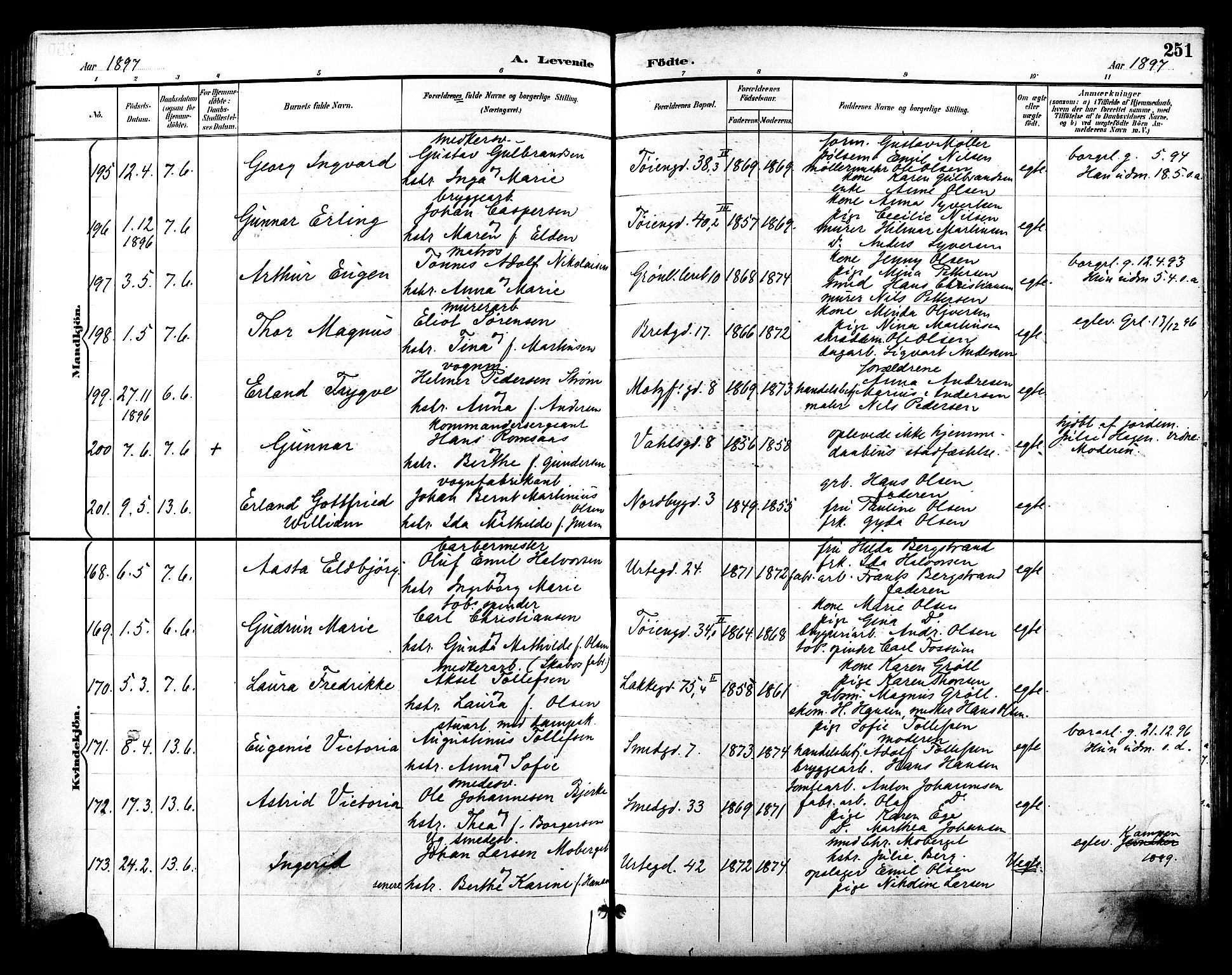 Grønland prestekontor Kirkebøker, SAO/A-10848/F/Fa/L0012: Parish register (official) no. 12, 1893-1900, p. 251
