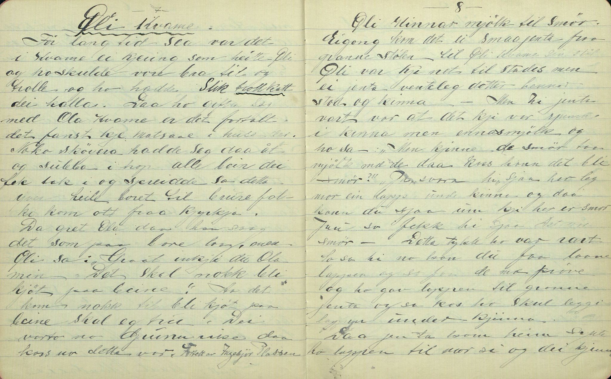 Rikard Berge, TEMU/TGM-A-1003/F/L0007/0014: 251-299 / 264 Uppskriftir av Olav Larsgard, Hol, for R. Berge, 1909-1911, p. 7-8