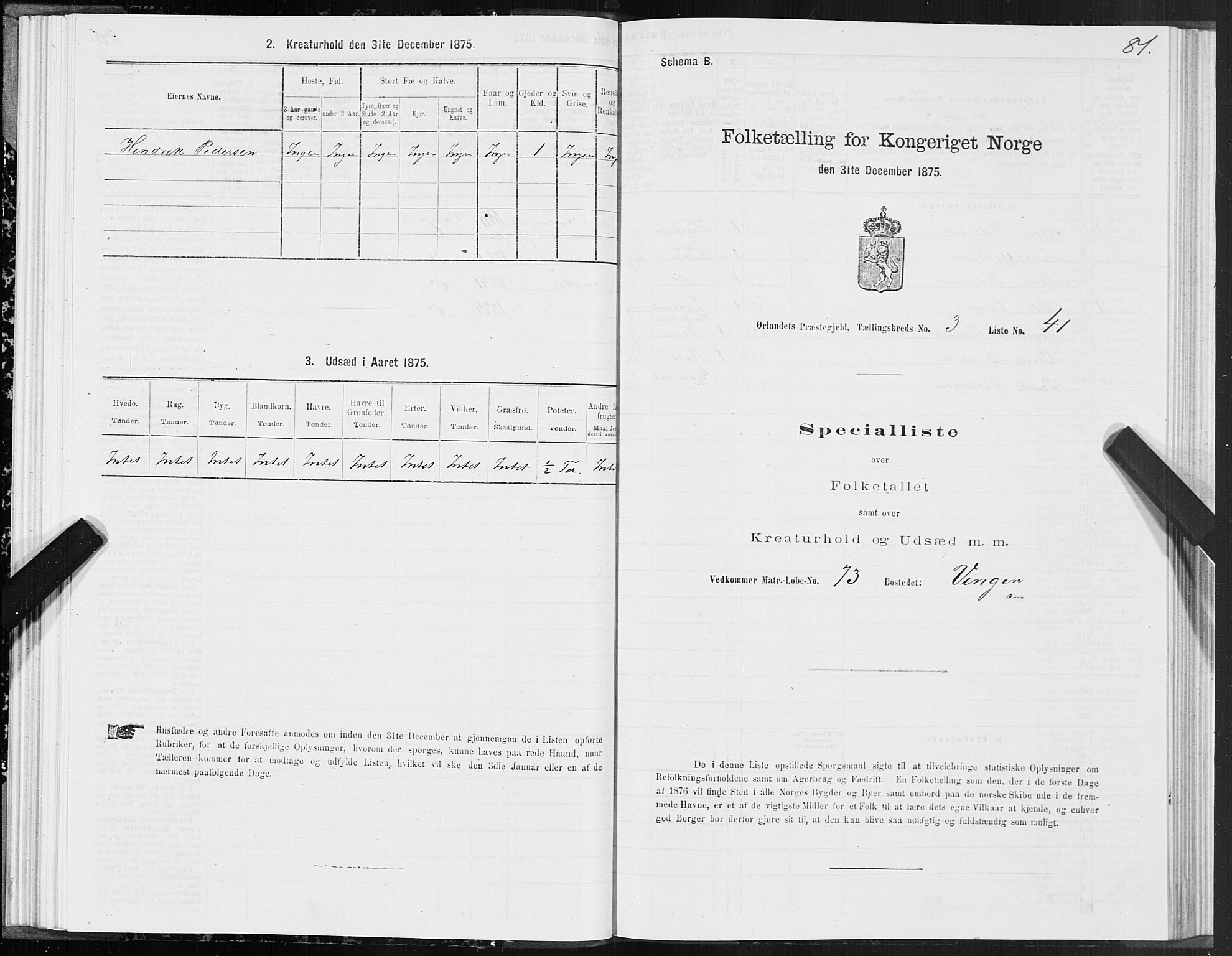 SAT, 1875 census for 1621P Ørland, 1875, p. 2081