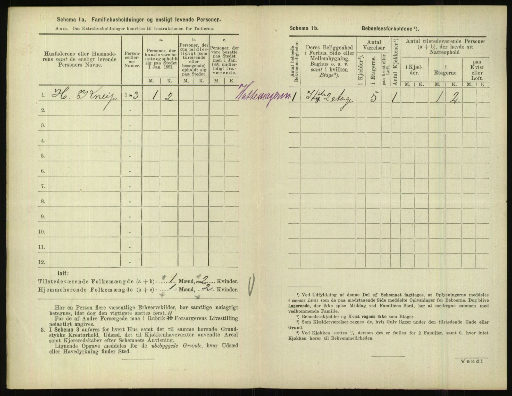 RA, 1891 census for 1001 Kristiansand, 1891, p. 1341