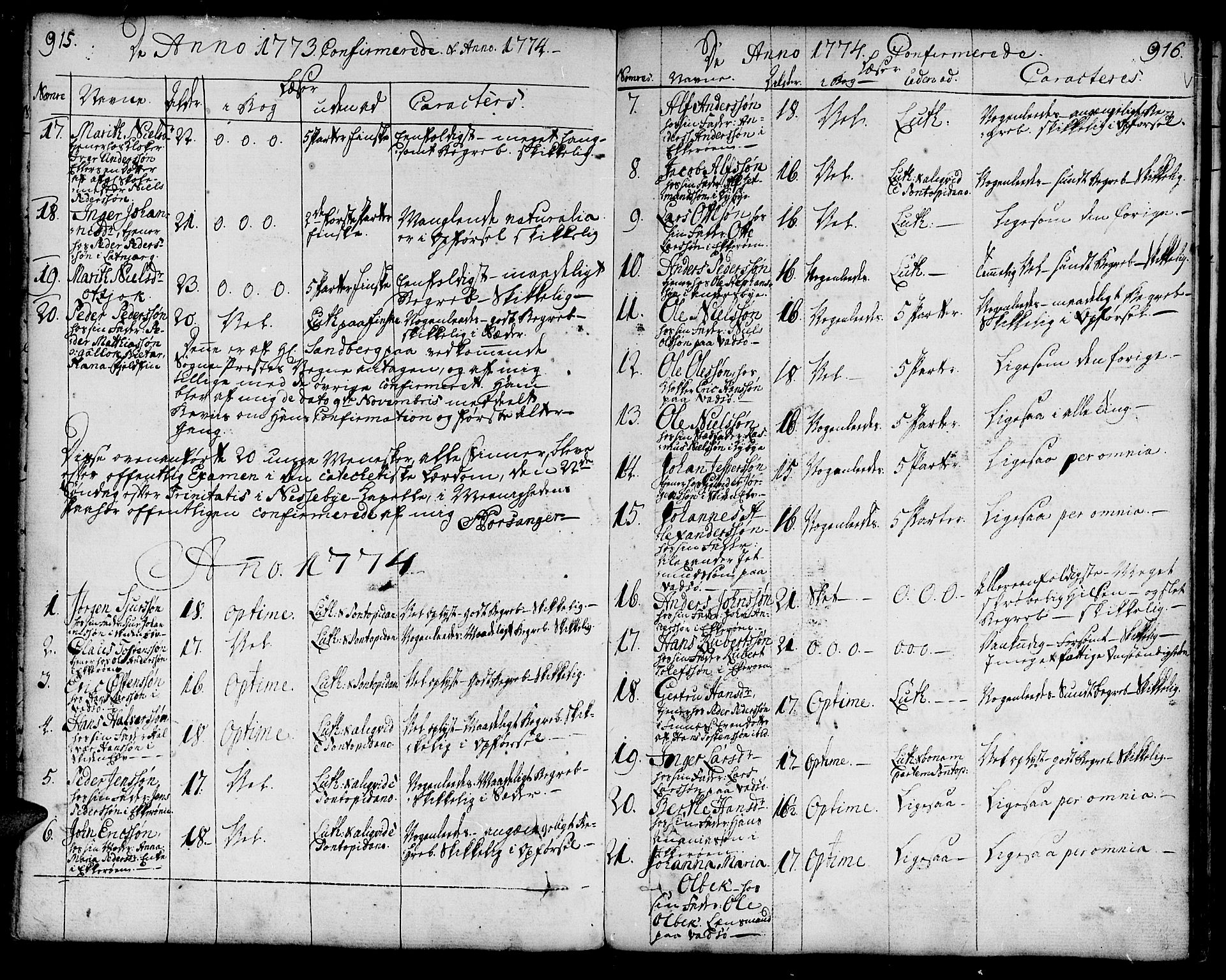 Vadsø sokneprestkontor, SATØ/S-1325/H/Ha/L0002kirke: Parish register (official) no. 2, 1764-1821, p. 915-916
