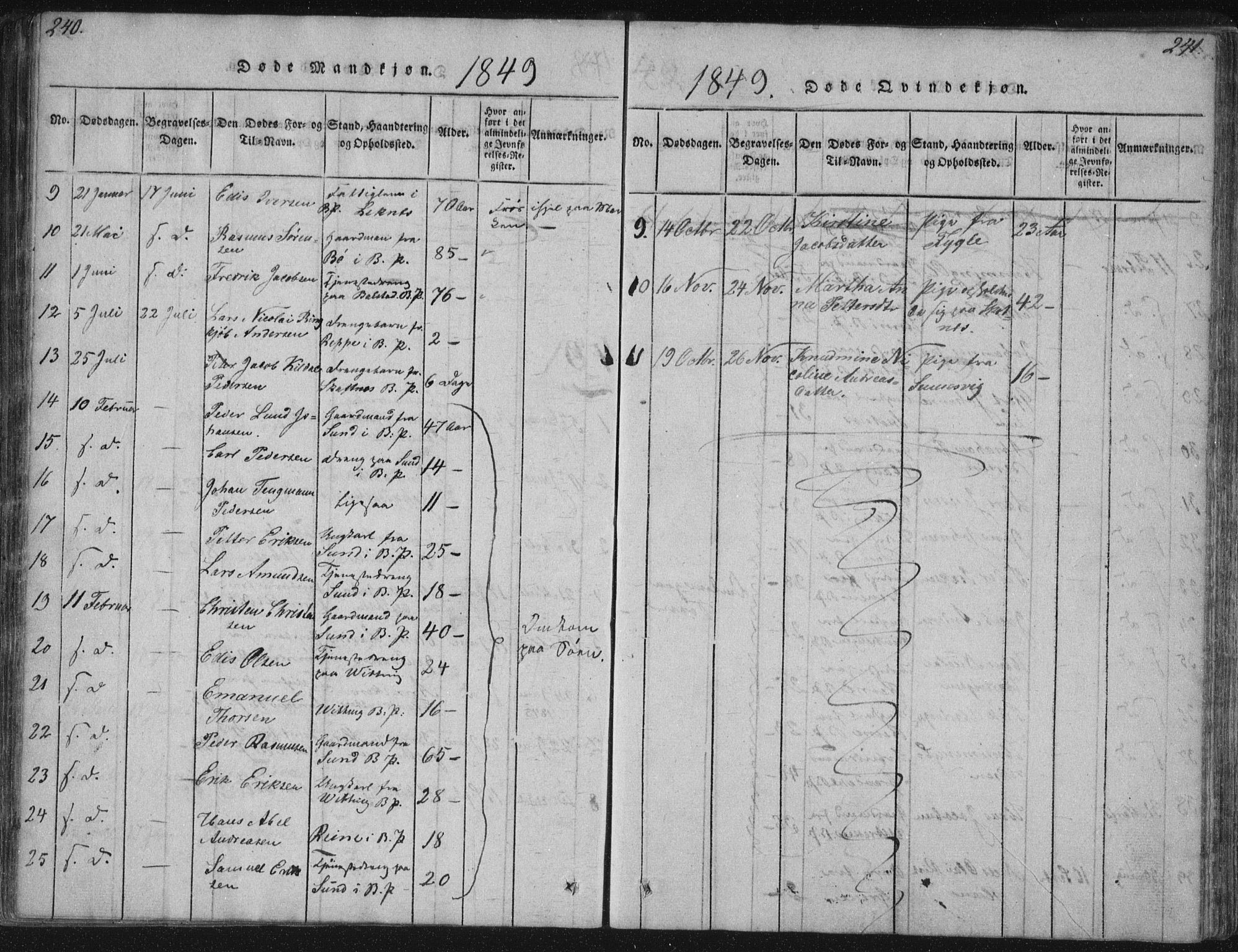 Ministerialprotokoller, klokkerbøker og fødselsregistre - Nordland, AV/SAT-A-1459/881/L1164: Parish register (copy) no. 881C01, 1818-1853, p. 240-241