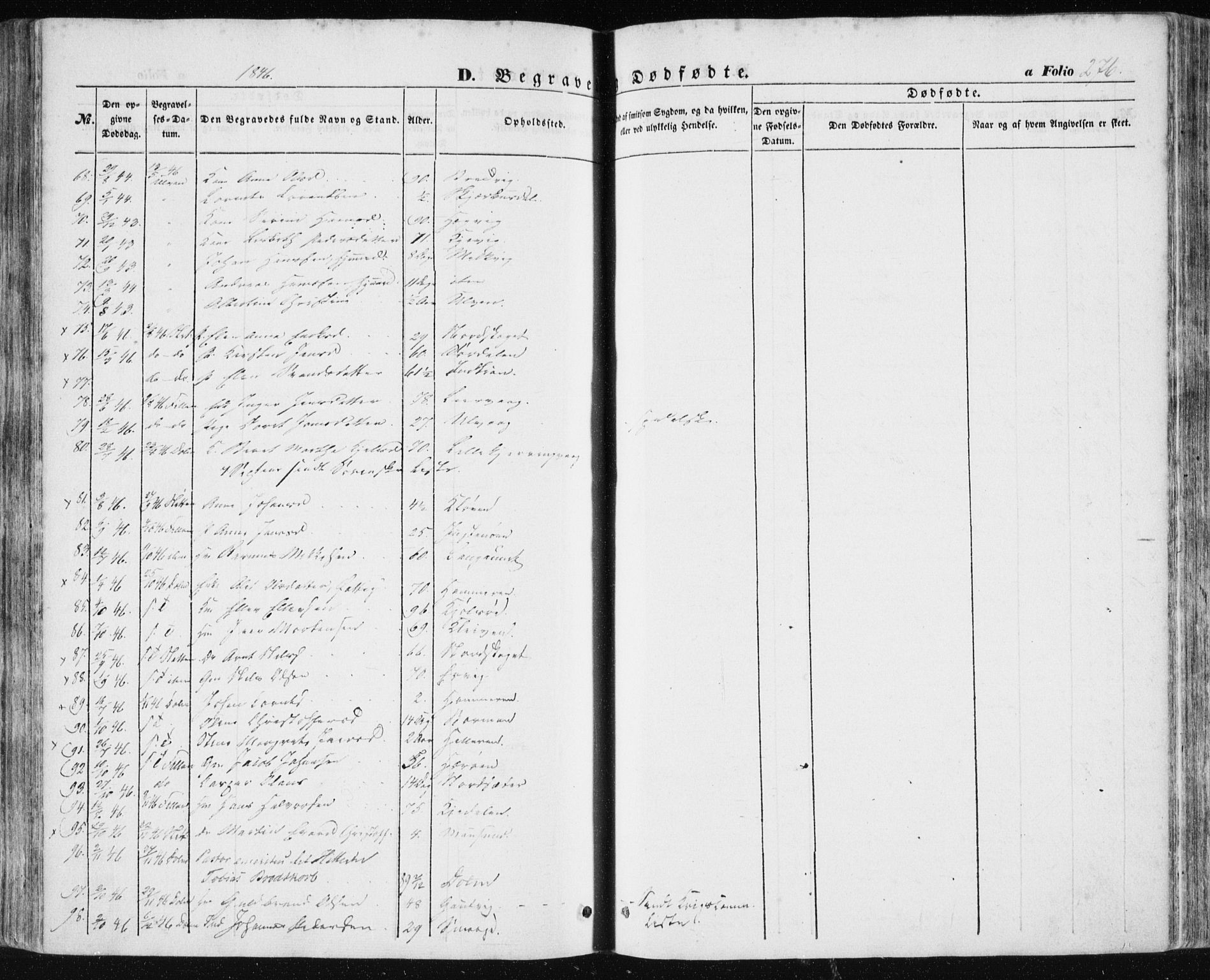 Ministerialprotokoller, klokkerbøker og fødselsregistre - Sør-Trøndelag, SAT/A-1456/634/L0529: Parish register (official) no. 634A05, 1843-1851, p. 276