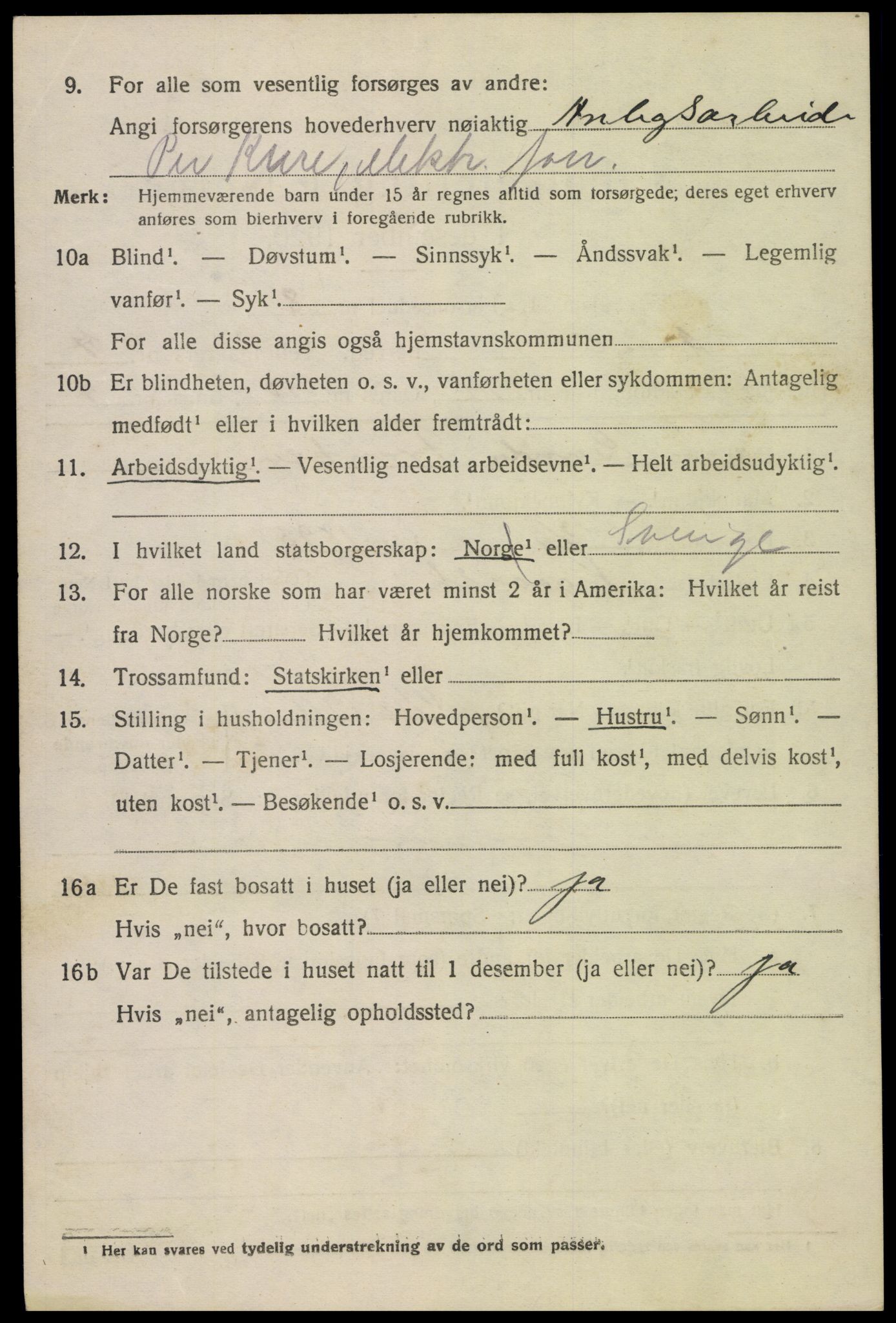 SAK, 1920 census for Åmli, 1920, p. 3180