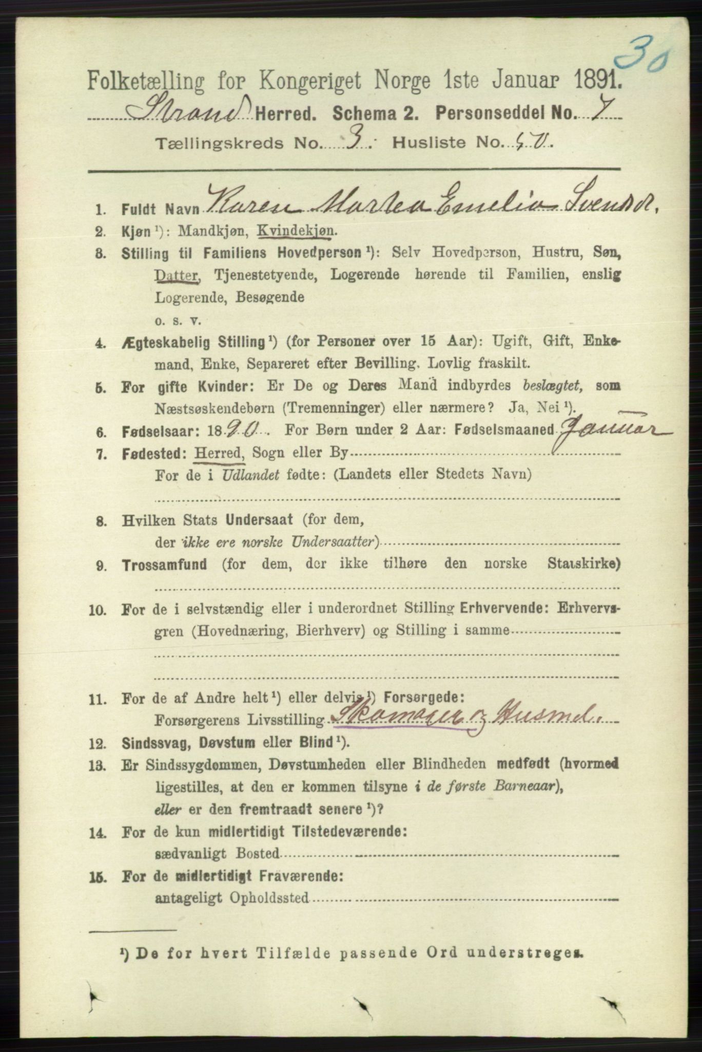 RA, 1891 census for 1130 Strand, 1891, p. 1004