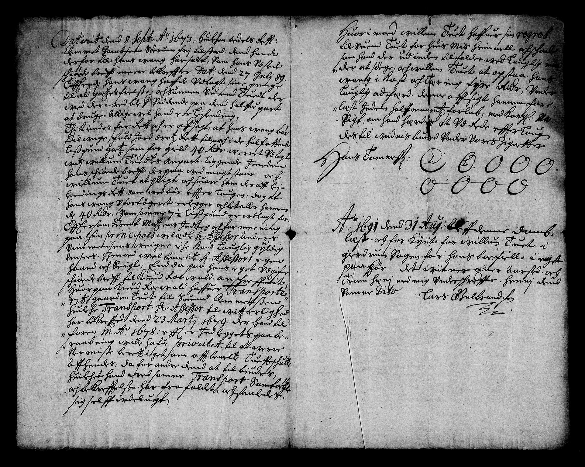 Stattholderembetet 1572-1771, RA/EA-2870/Af/L0004: Avskrifter av vedlegg til originale supplikker, nummerert i samsvar med supplikkbøkene, 1691-1694, p. 86