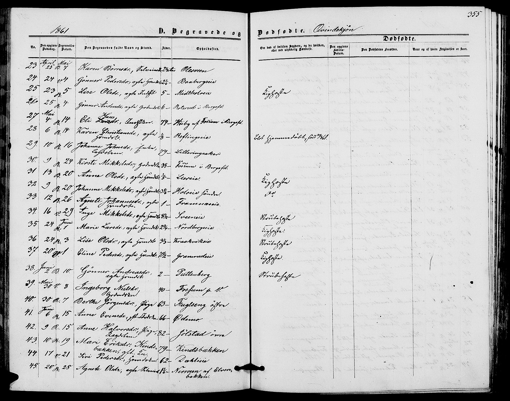 Ringsaker prestekontor, AV/SAH-PREST-014/L/La/L0007: Parish register (copy) no. 7, 1861-1869, p. 355