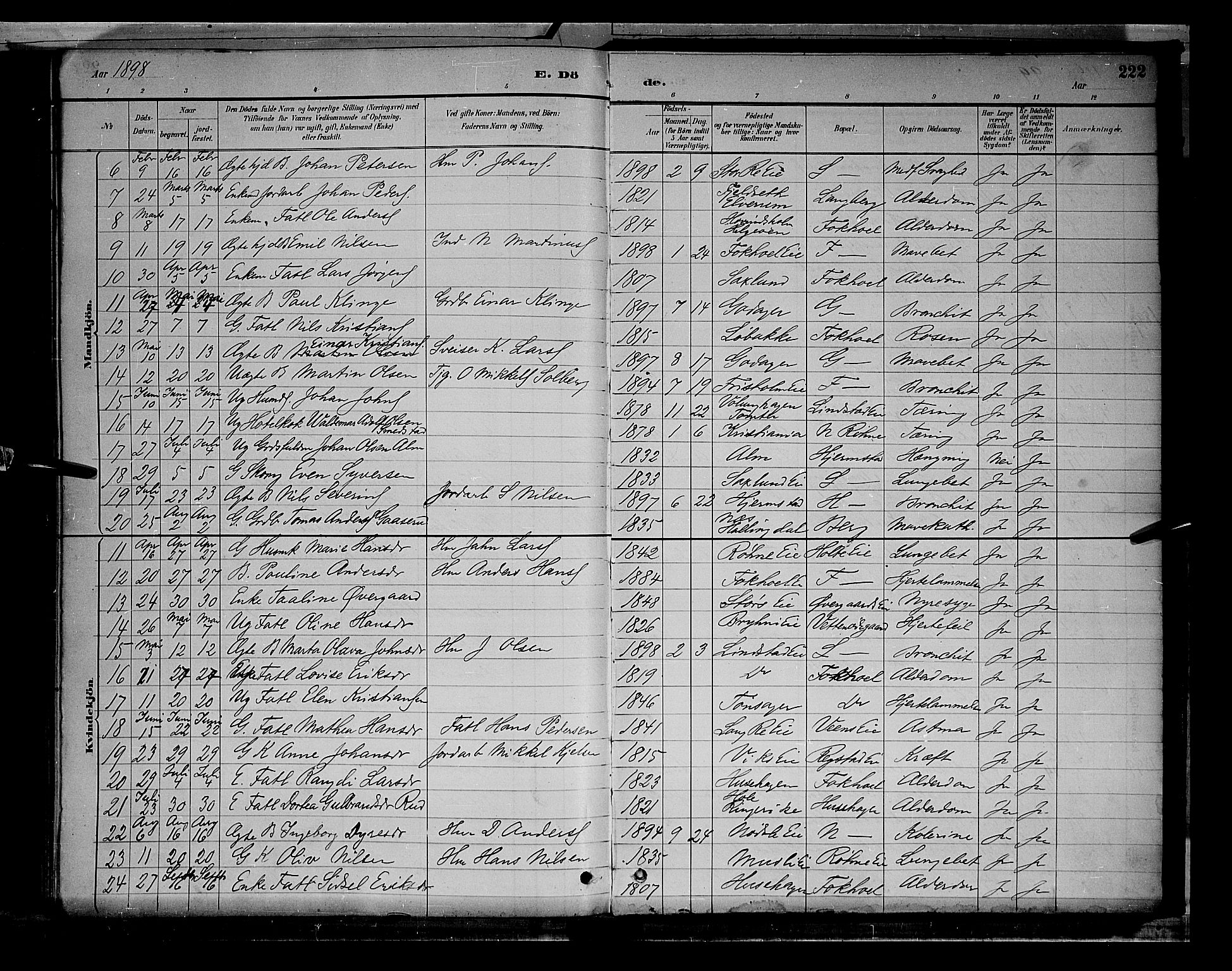 Stange prestekontor, AV/SAH-PREST-002/L/L0009: Parish register (copy) no. 9, 1883-1899, p. 222