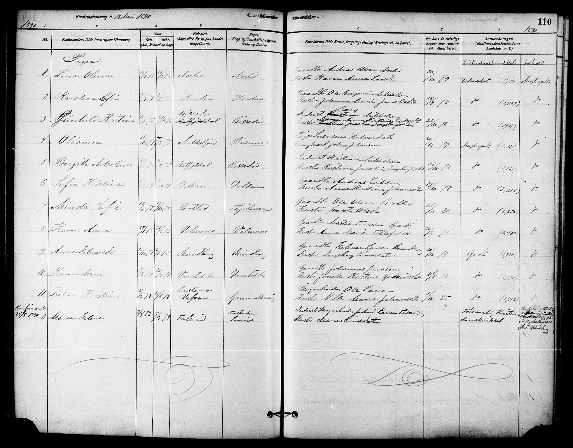 Ministerialprotokoller, klokkerbøker og fødselsregistre - Nordland, AV/SAT-A-1459/823/L0325: Parish register (official) no. 823A02, 1878-1898, p. 110