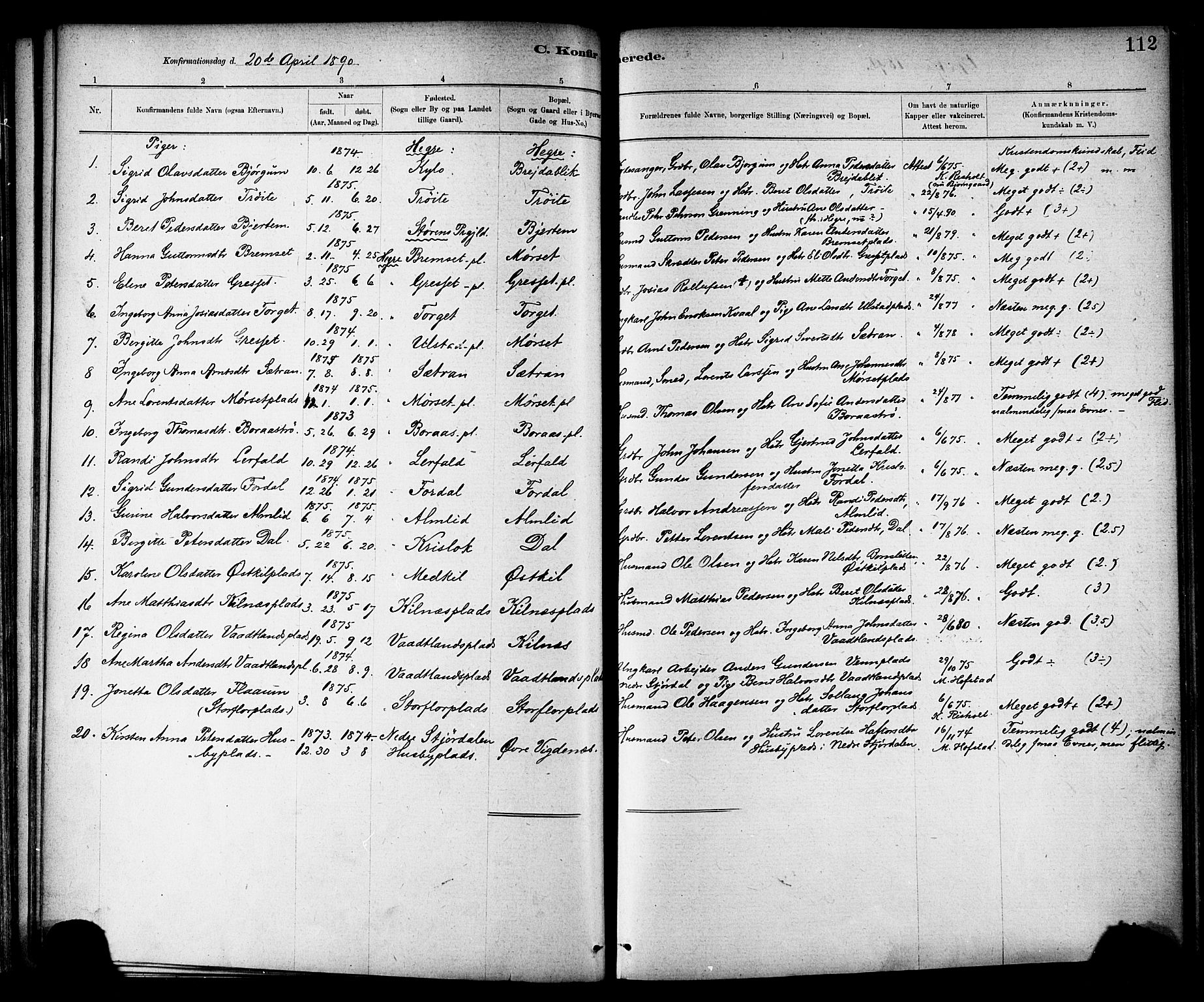 Ministerialprotokoller, klokkerbøker og fødselsregistre - Nord-Trøndelag, SAT/A-1458/703/L0030: Parish register (official) no. 703A03, 1880-1892, p. 112
