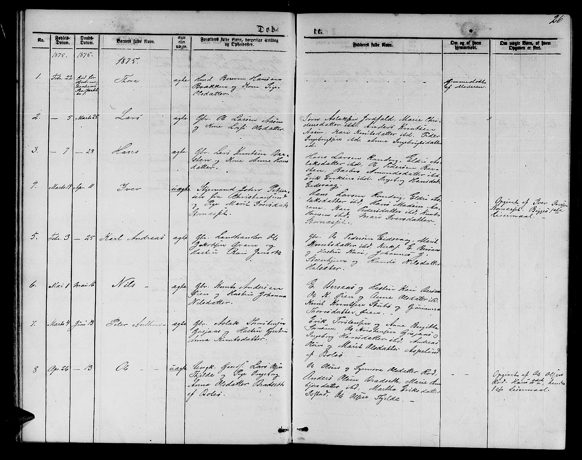 Ministerialprotokoller, klokkerbøker og fødselsregistre - Møre og Romsdal, SAT/A-1454/551/L0630: Parish register (copy) no. 551C02, 1867-1885, p. 26