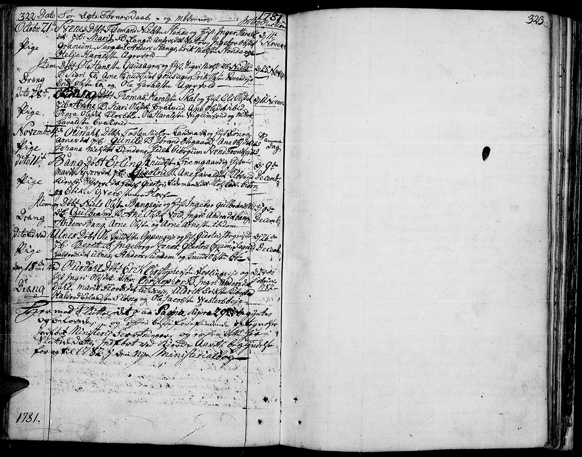 Aurdal prestekontor, SAH/PREST-126/H/Ha/Haa/L0005: Parish register (official) no. 5, 1763-1781, p. 322-323