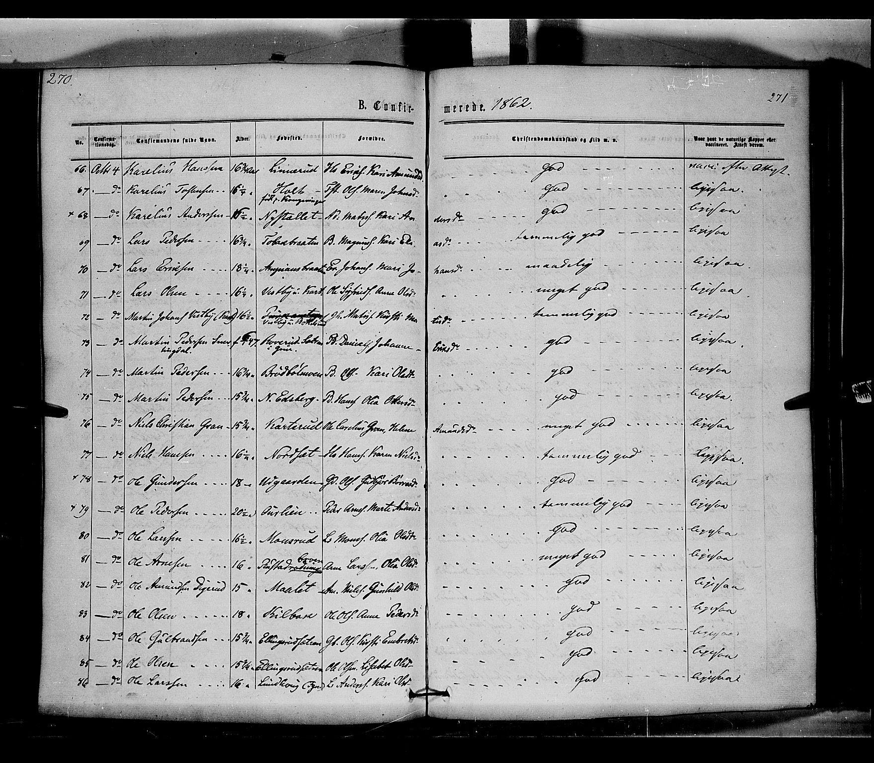 Vinger prestekontor, AV/SAH-PREST-024/H/Ha/Haa/L0011: Parish register (official) no. 11, 1862-1870, p. 271