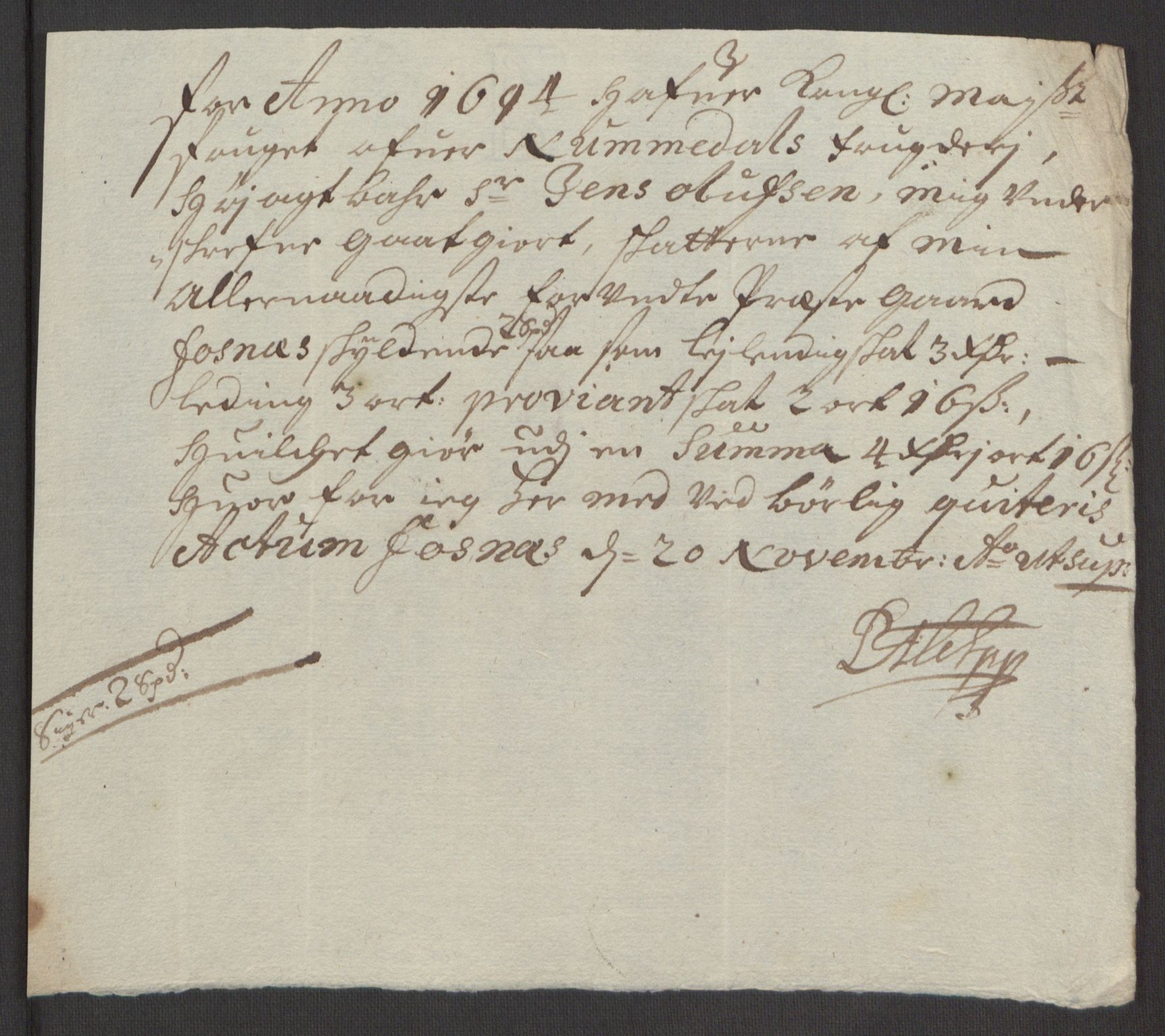 Rentekammeret inntil 1814, Reviderte regnskaper, Fogderegnskap, AV/RA-EA-4092/R64/L4424: Fogderegnskap Namdal, 1692-1695, p. 400