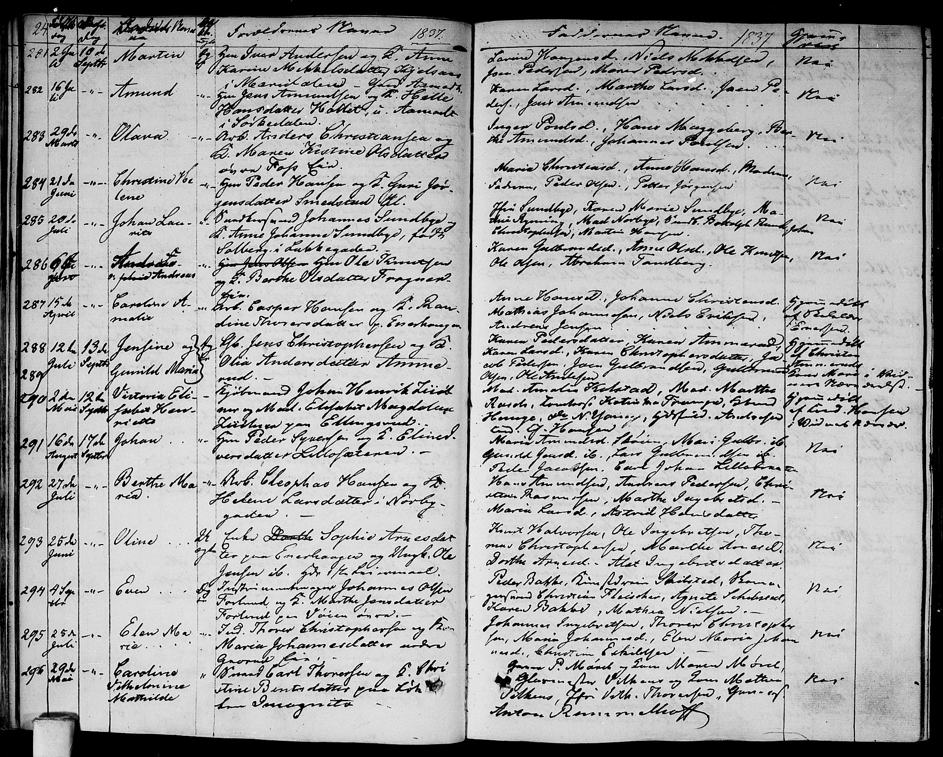 Aker prestekontor kirkebøker, SAO/A-10861/F/L0016: Parish register (official) no. 16, 1827-1841, p. 24