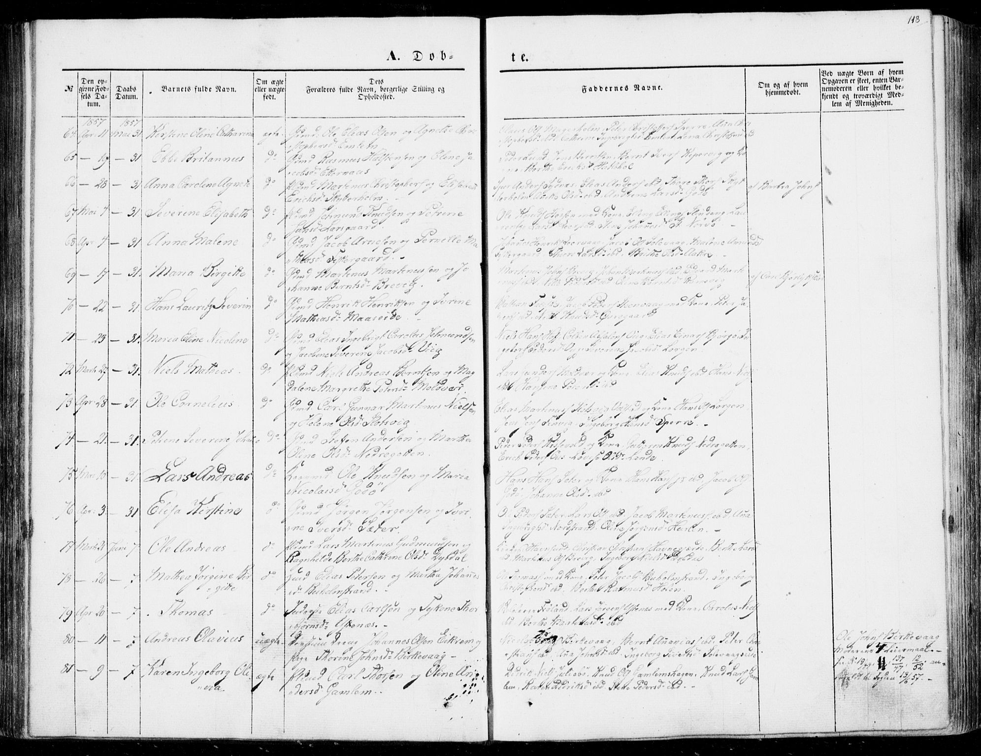 Ministerialprotokoller, klokkerbøker og fødselsregistre - Møre og Romsdal, AV/SAT-A-1454/528/L0397: Parish register (official) no. 528A08, 1848-1858, p. 118