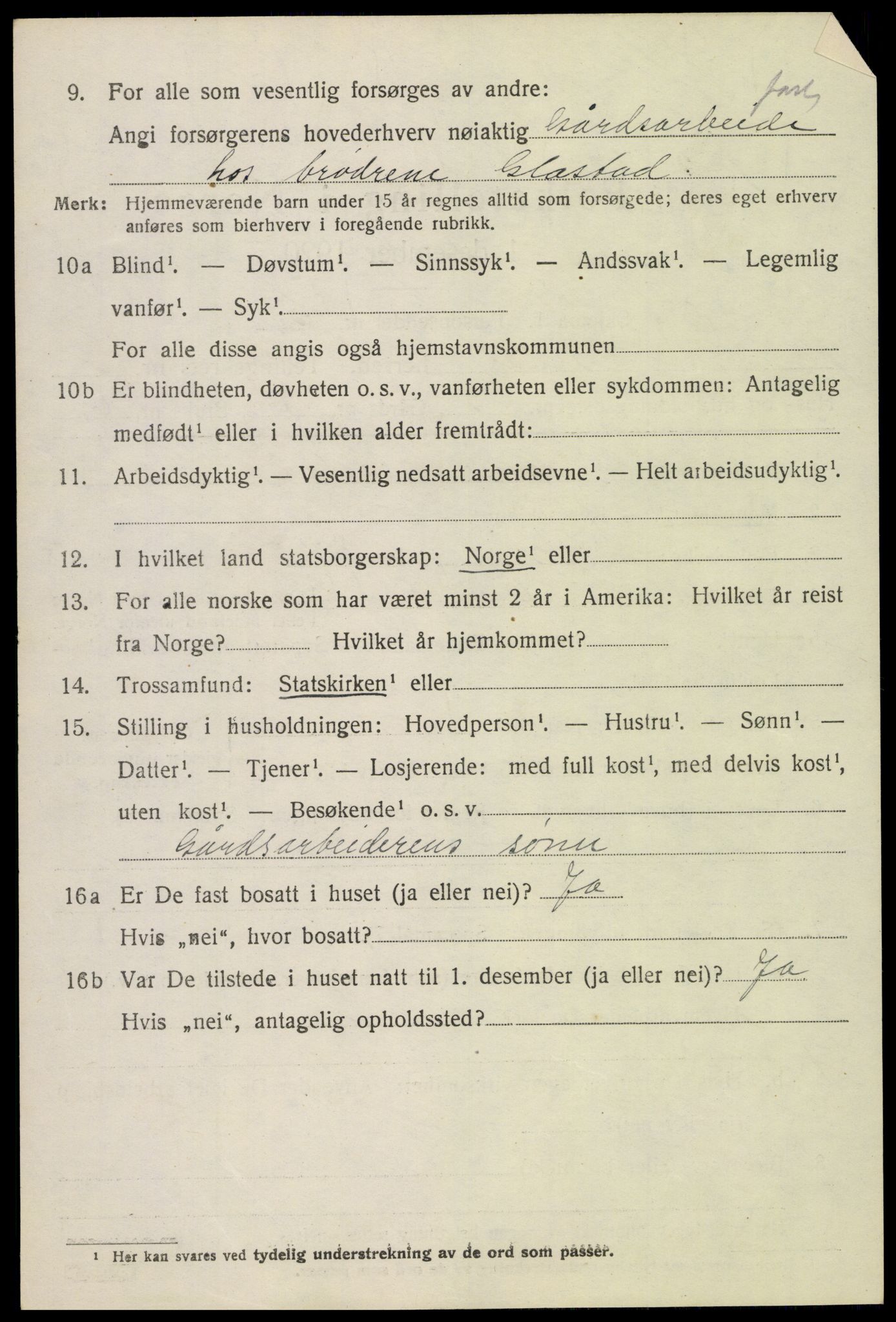 SAH, 1920 census for Vardal, 1920, p. 2830